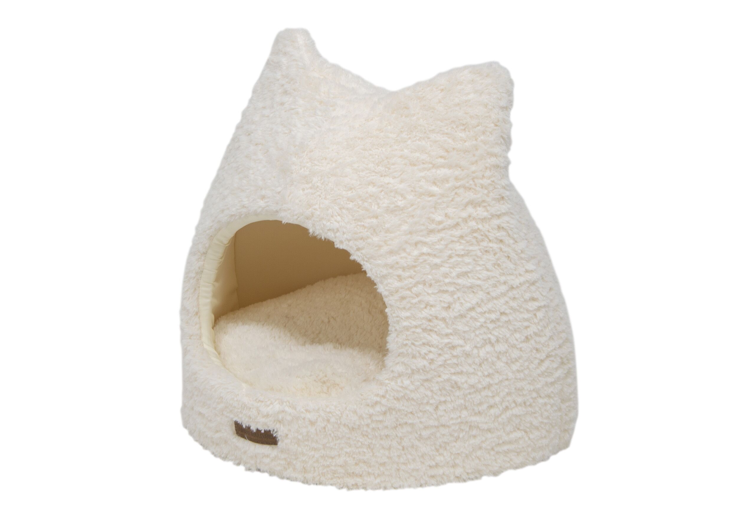 Aperçu - Panier pour chat Curl Plush 45x45x42cm - polyester - blanc