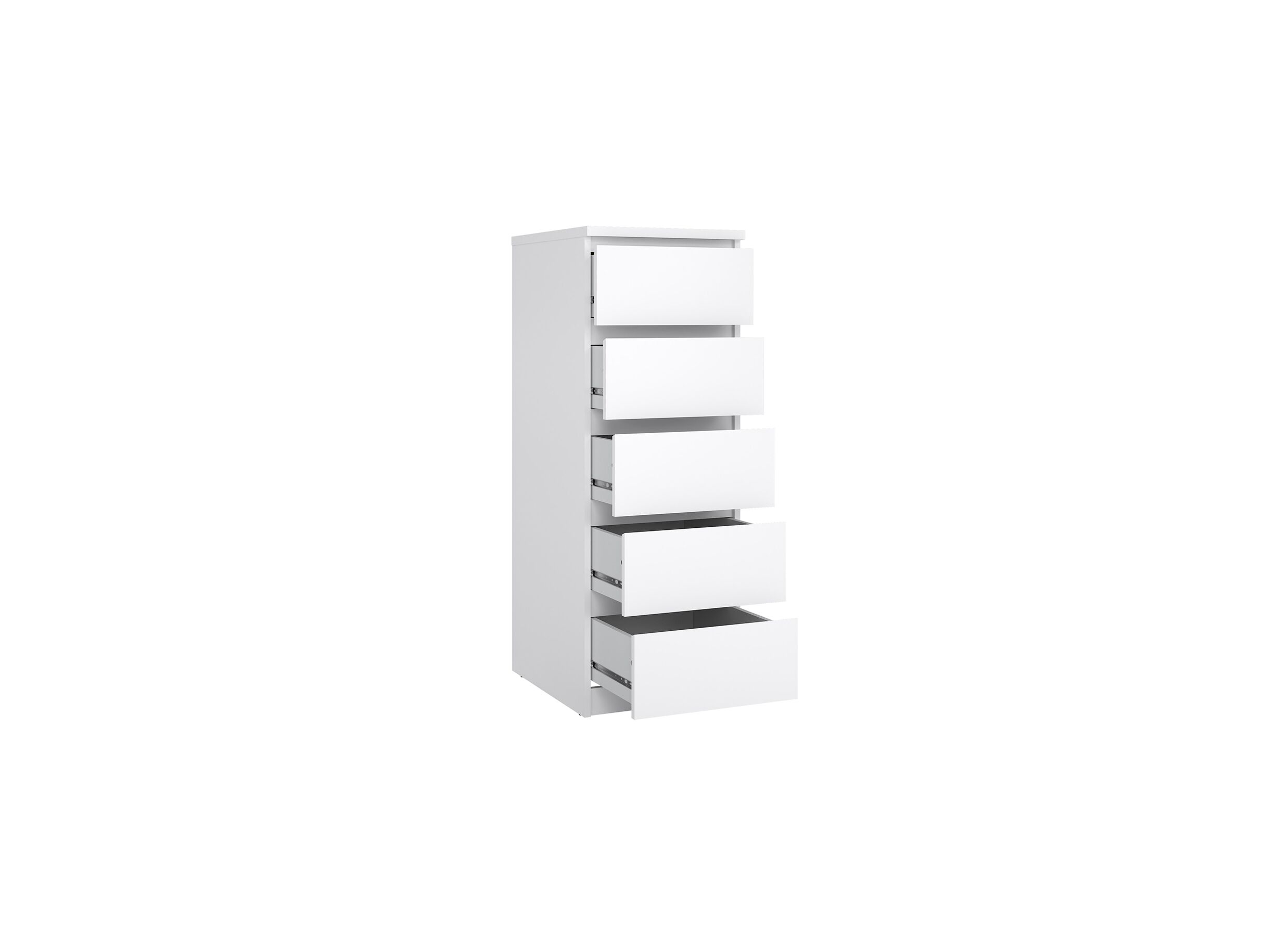 Commode Naia 41x50x111cm - mélamine - blanc laqué