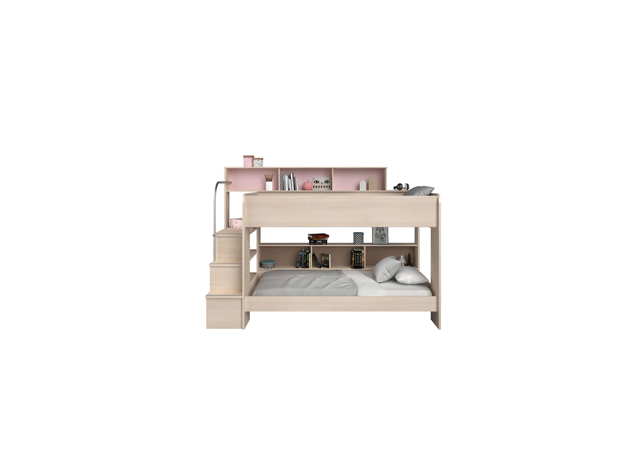 Stapelbed Bibop 90x200cm - meubelplaat - acacia