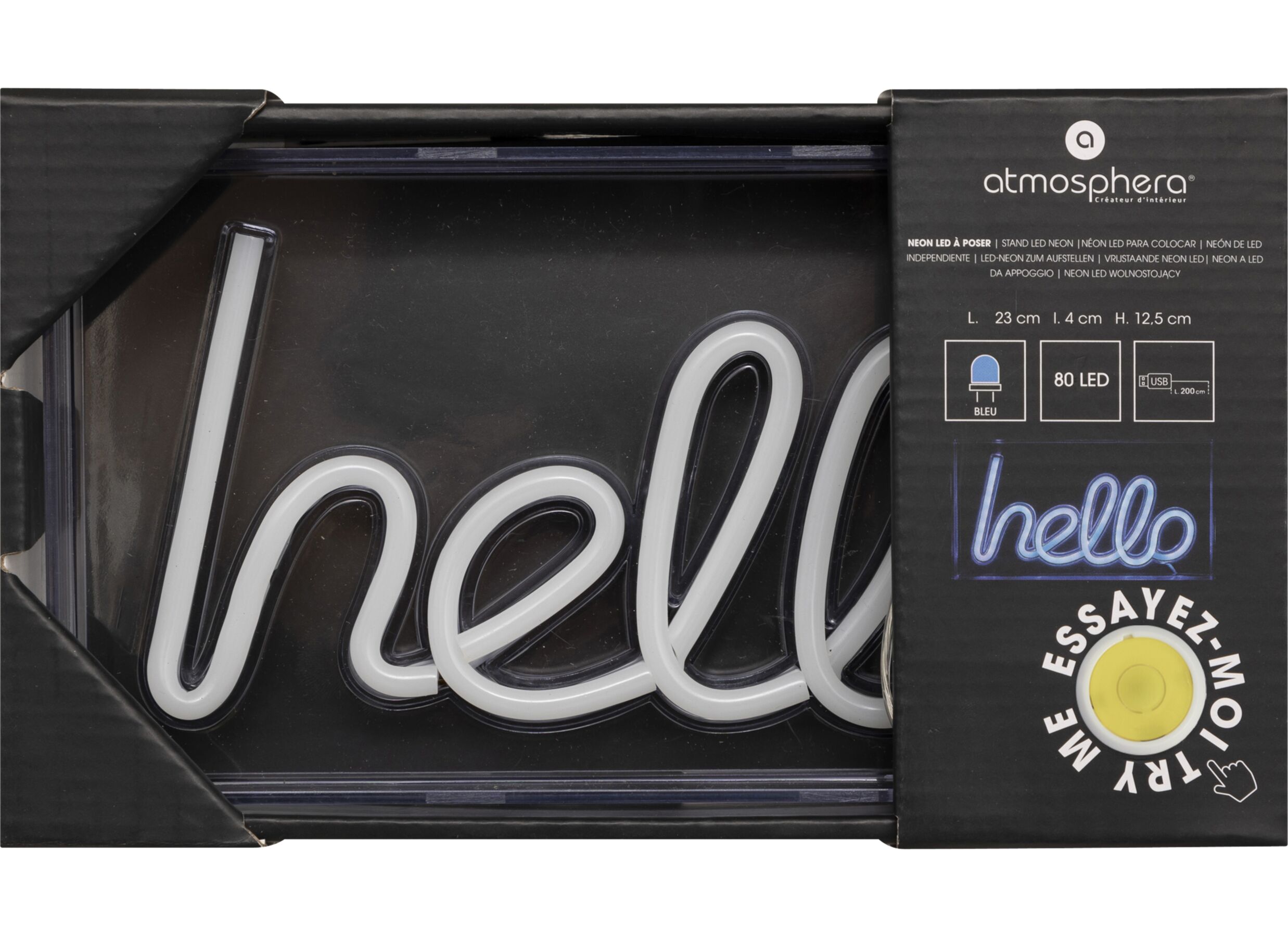 Indeling - Ledlamp Neon Hello 23x15,5cm - kunststof - blauw