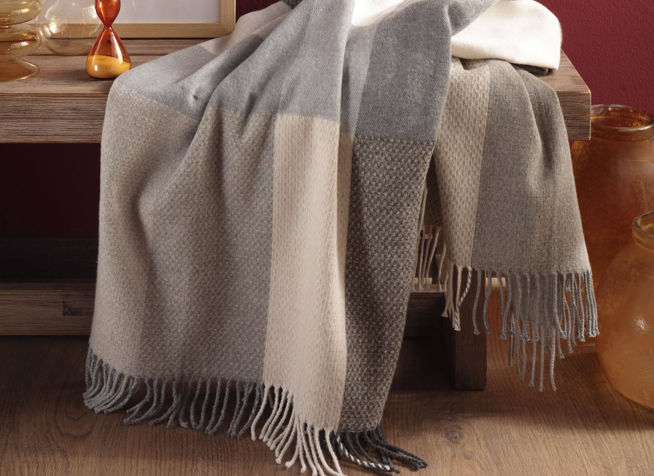 Foto ambiance - Plaid Desire Grey 130x170cm - polyester & coton - gris