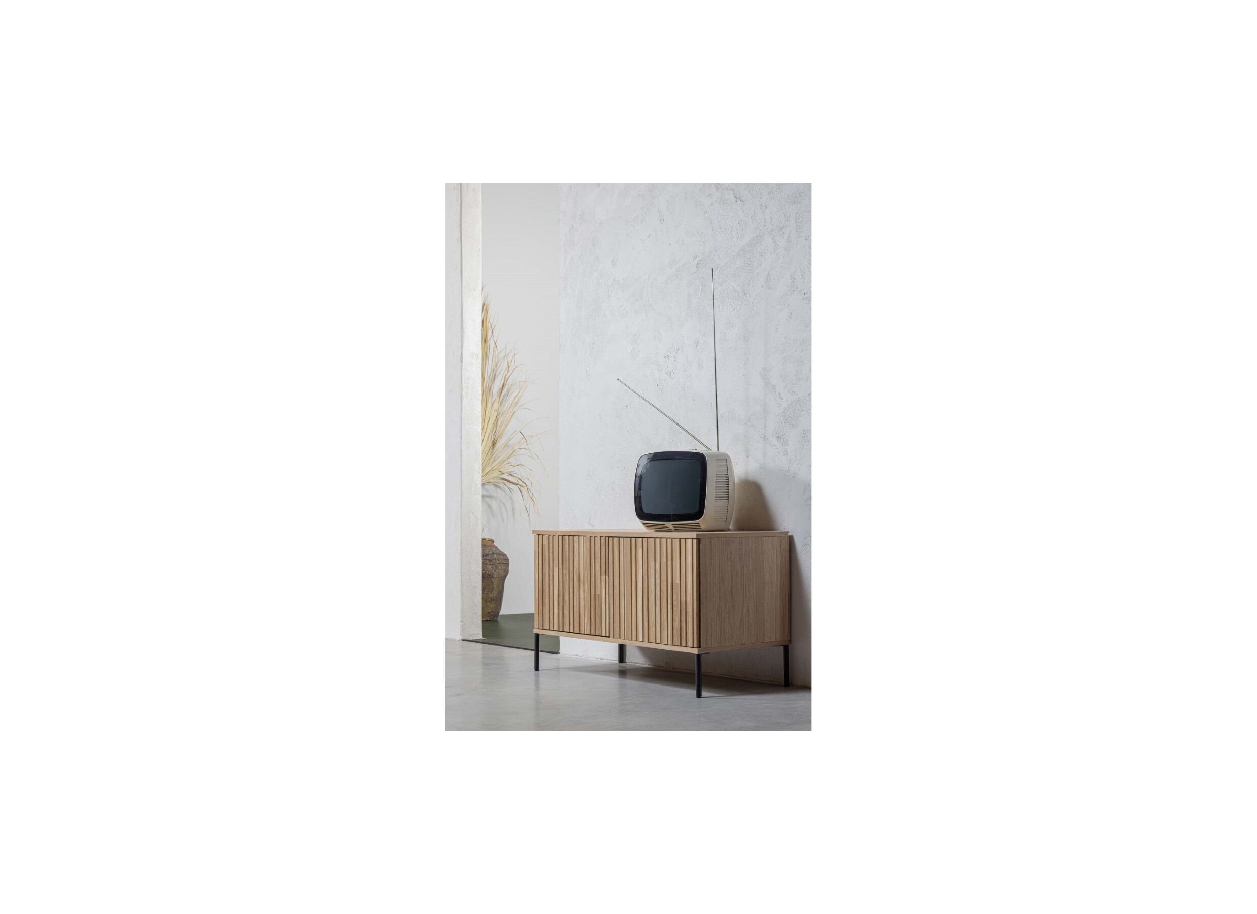 Foto ambiance - Meuble TV New Gravure 100x44x56cm - placage chêne - naturel