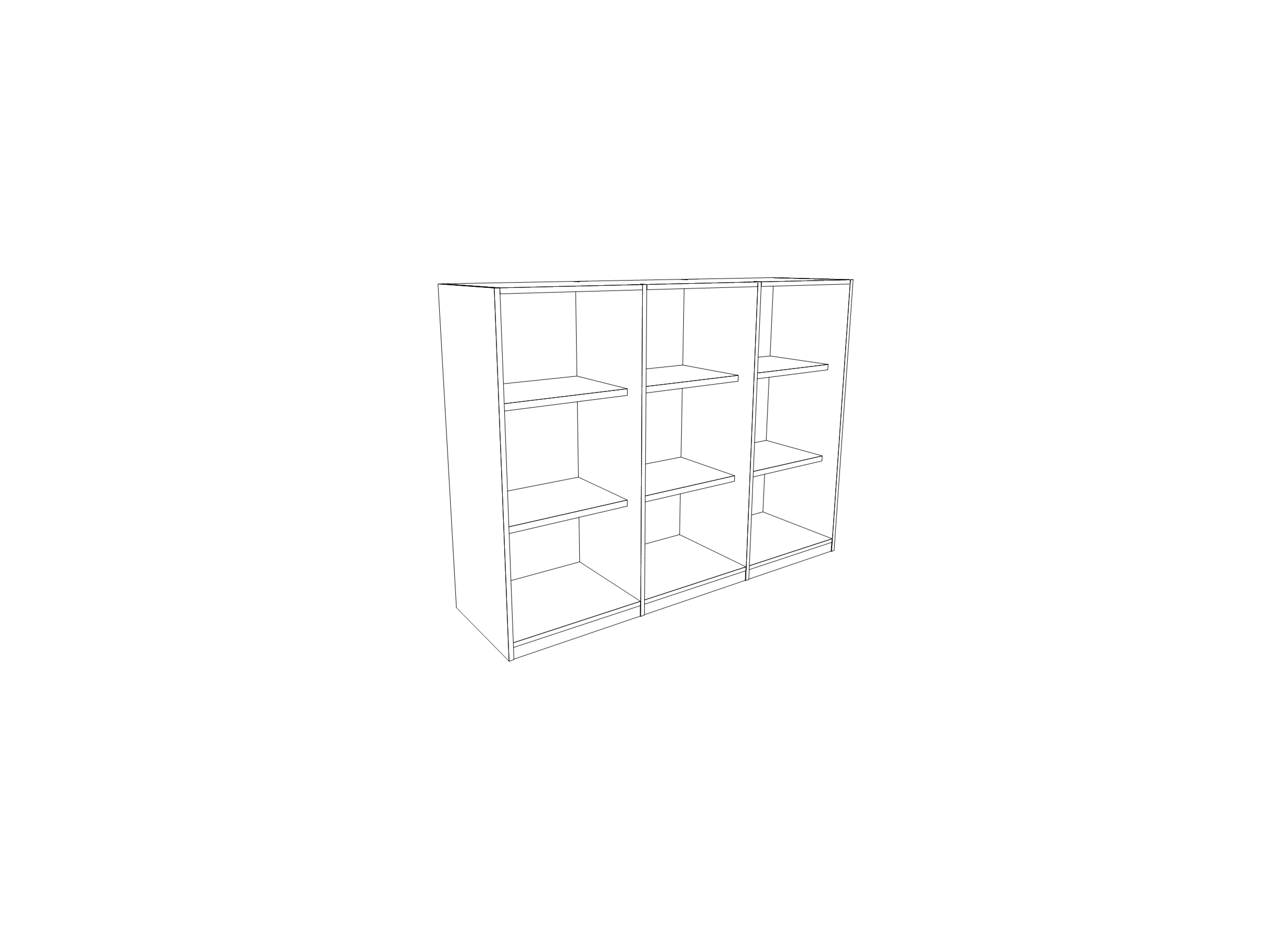 Opbergkast Rio 2 160x40x117cm - melamine - humus eik
