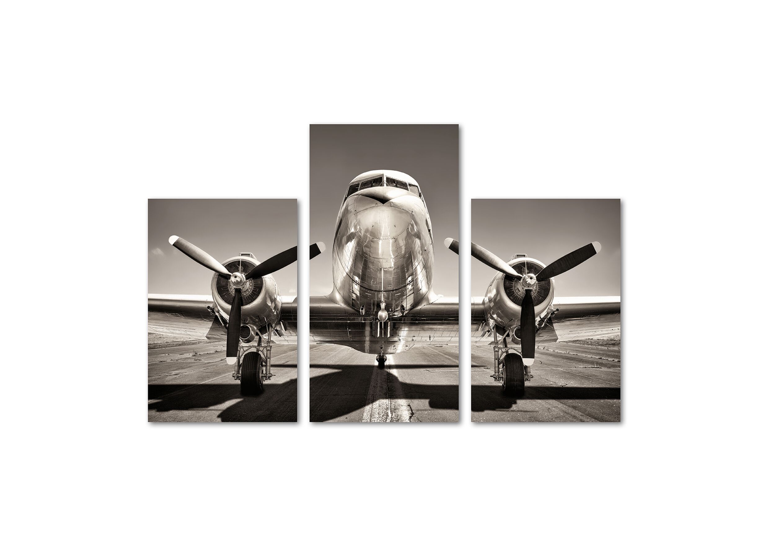 Print op canvas Aviation 120x80cm, set van 3