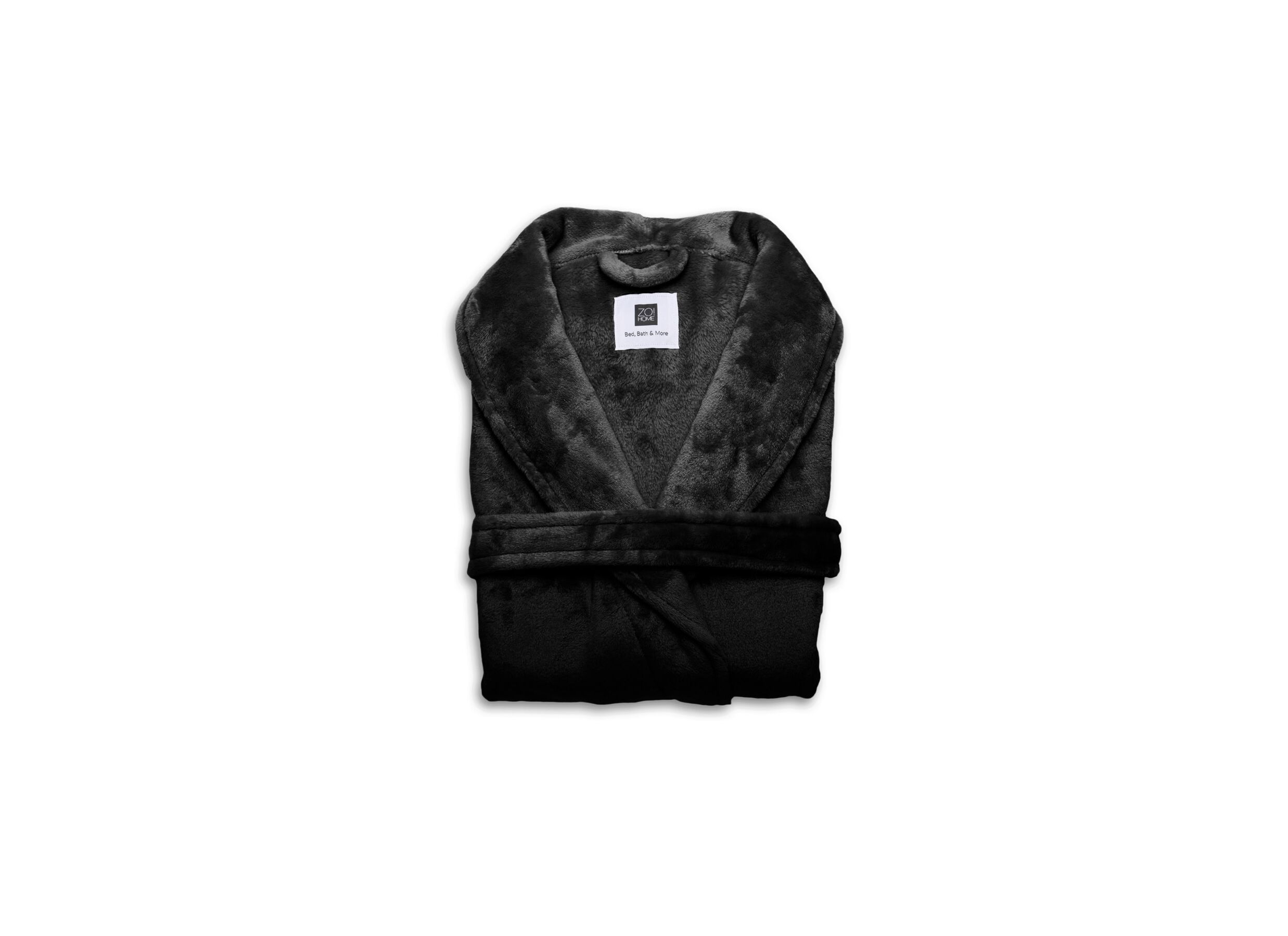 Overzichtsfoto - Badjas S flanel deep black