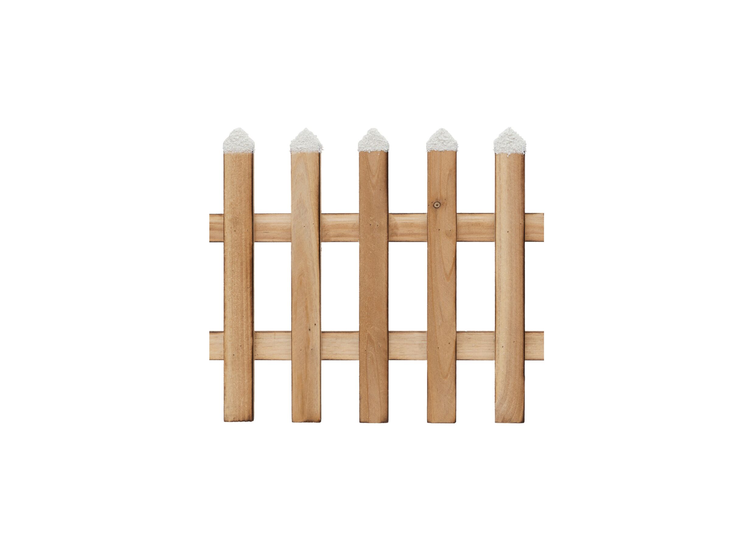 Aperçu - Décoration de Noël Clôture en Bois avec Neige H20cm brun