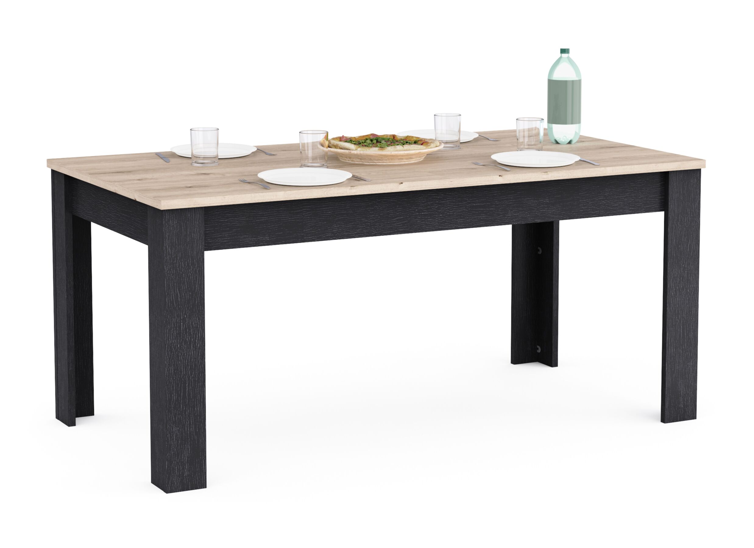 Aperçu - Table Aubrac 170-230x90cm - décor - royal oak & ébène