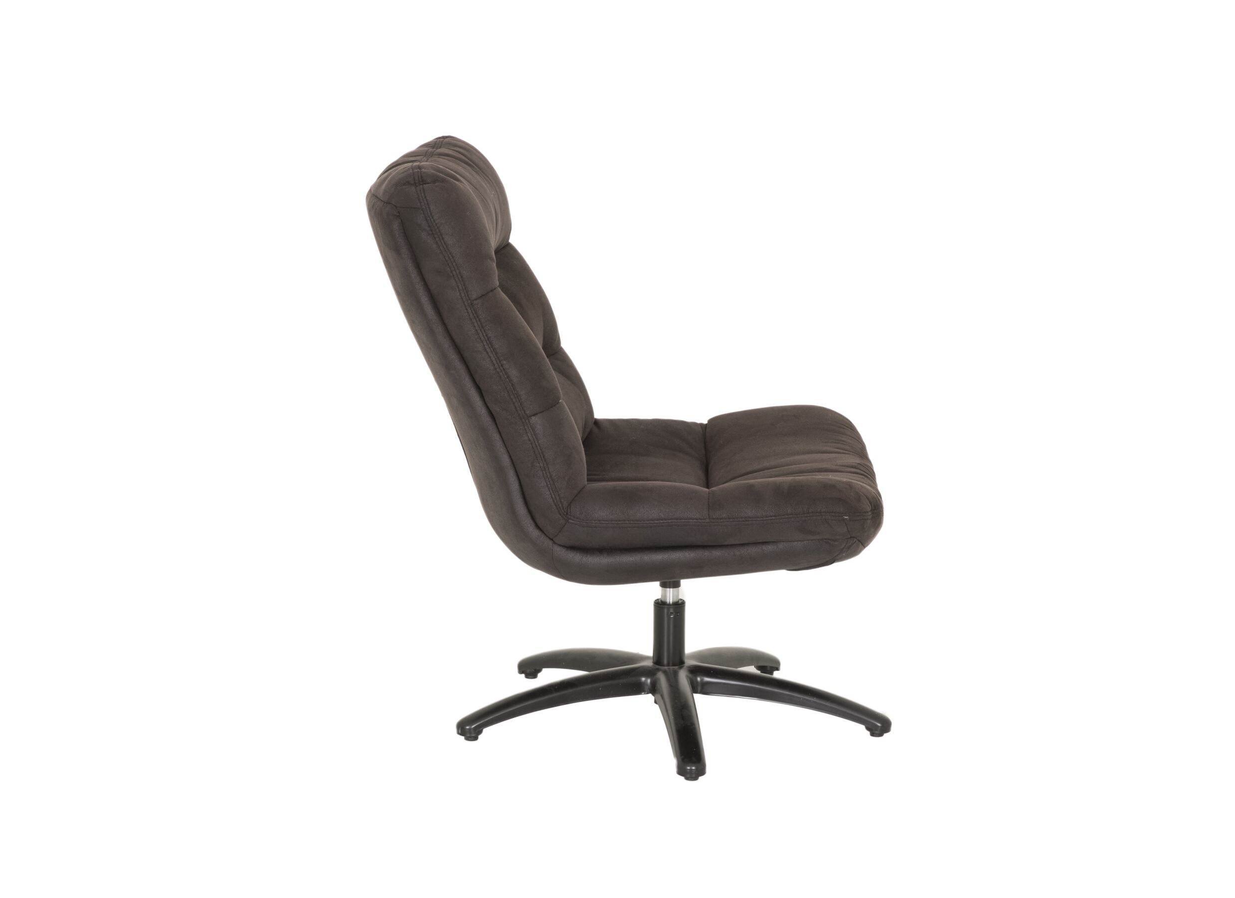 Fauteuil pivotant Copain 70x74x87cm - microfibre - brun