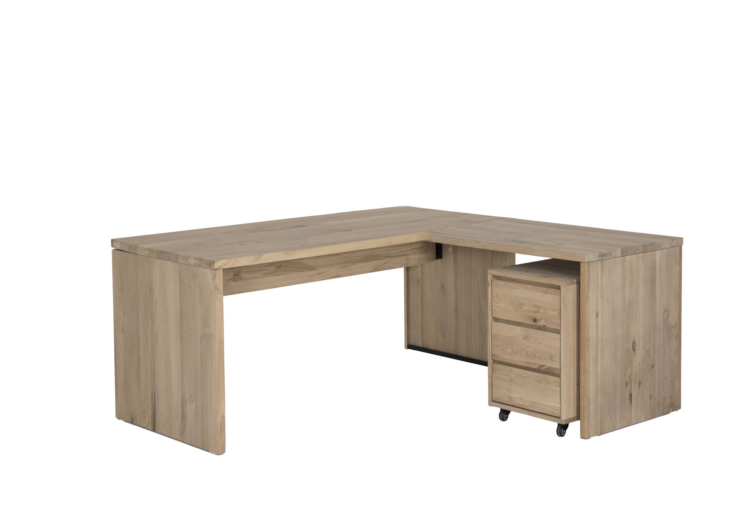 Table d'extension Yoda 100x65x76cm - chêne massif - naturel