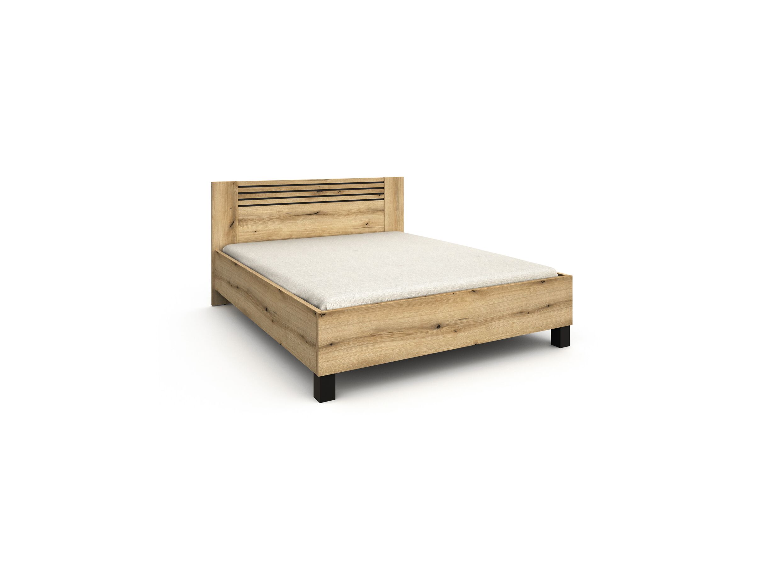 Bed Kato 160x200cm - melamine - etna eik - Lit Kato 160x200cm - mélamine - chêne etna