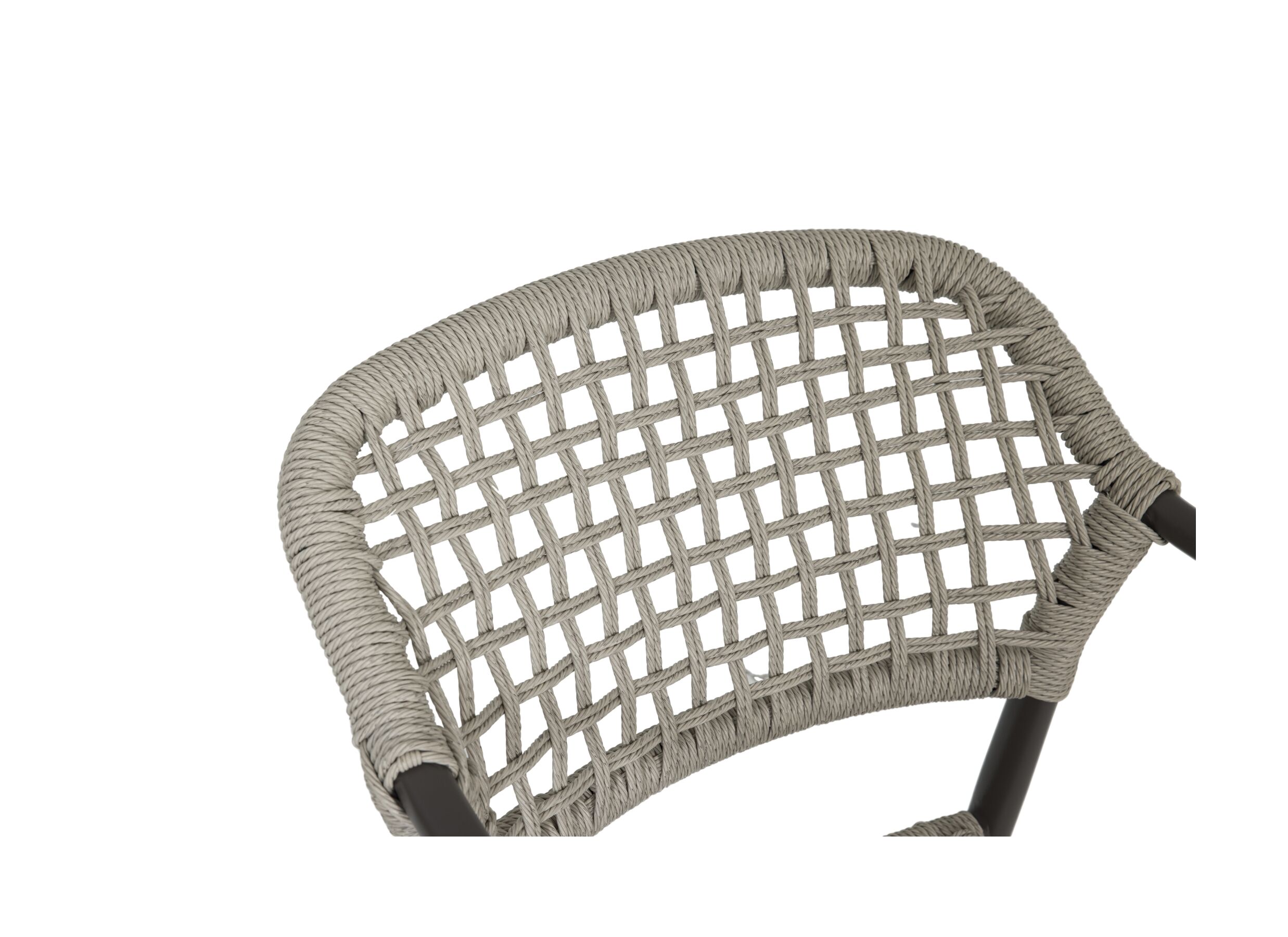 Detailfoto - Tuinstoel Porto 58x54x82cm - rotan & aluminium - bruin