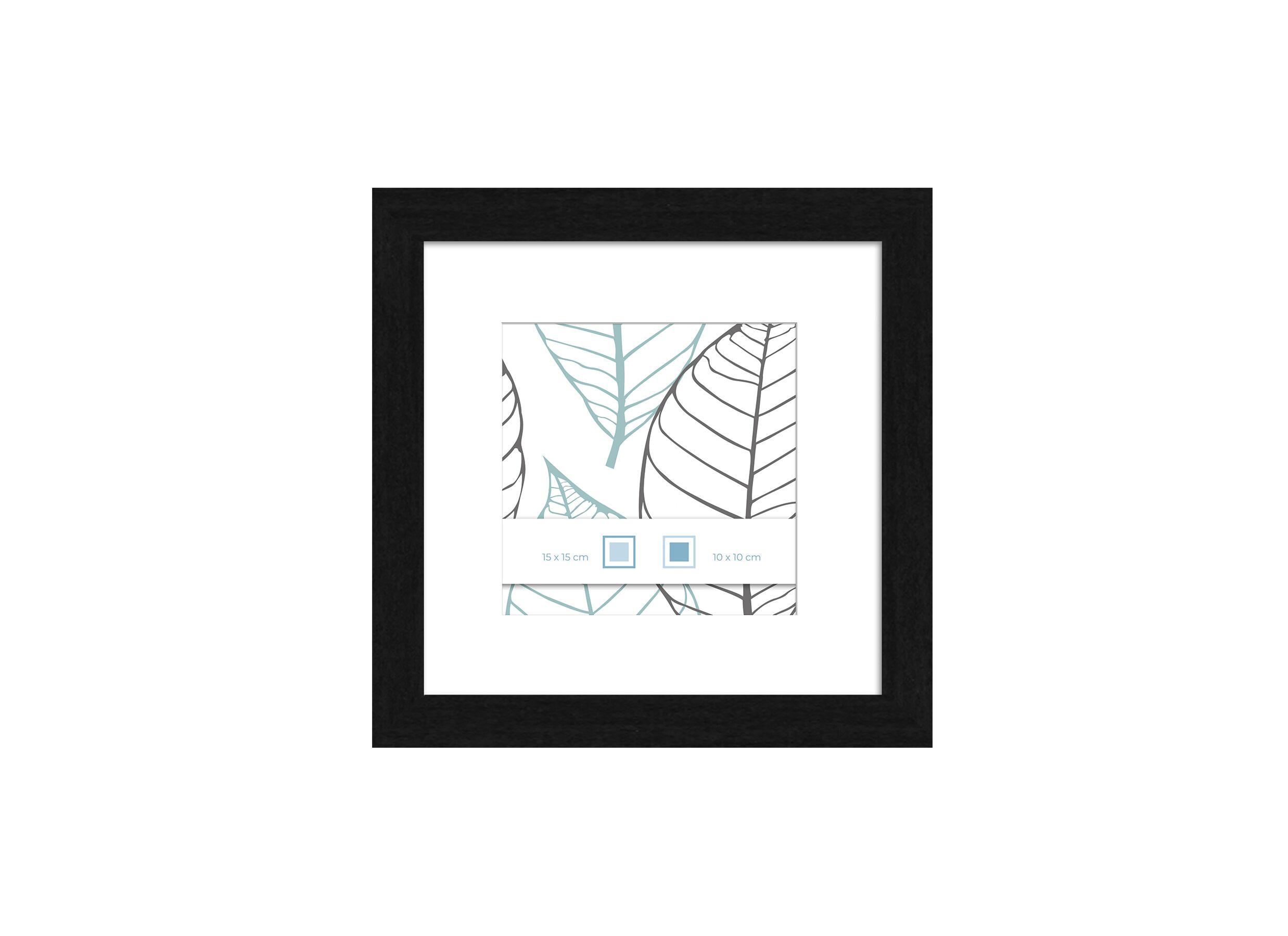 Fotokader Halmstad 15x15cm - hout massief - zwart
