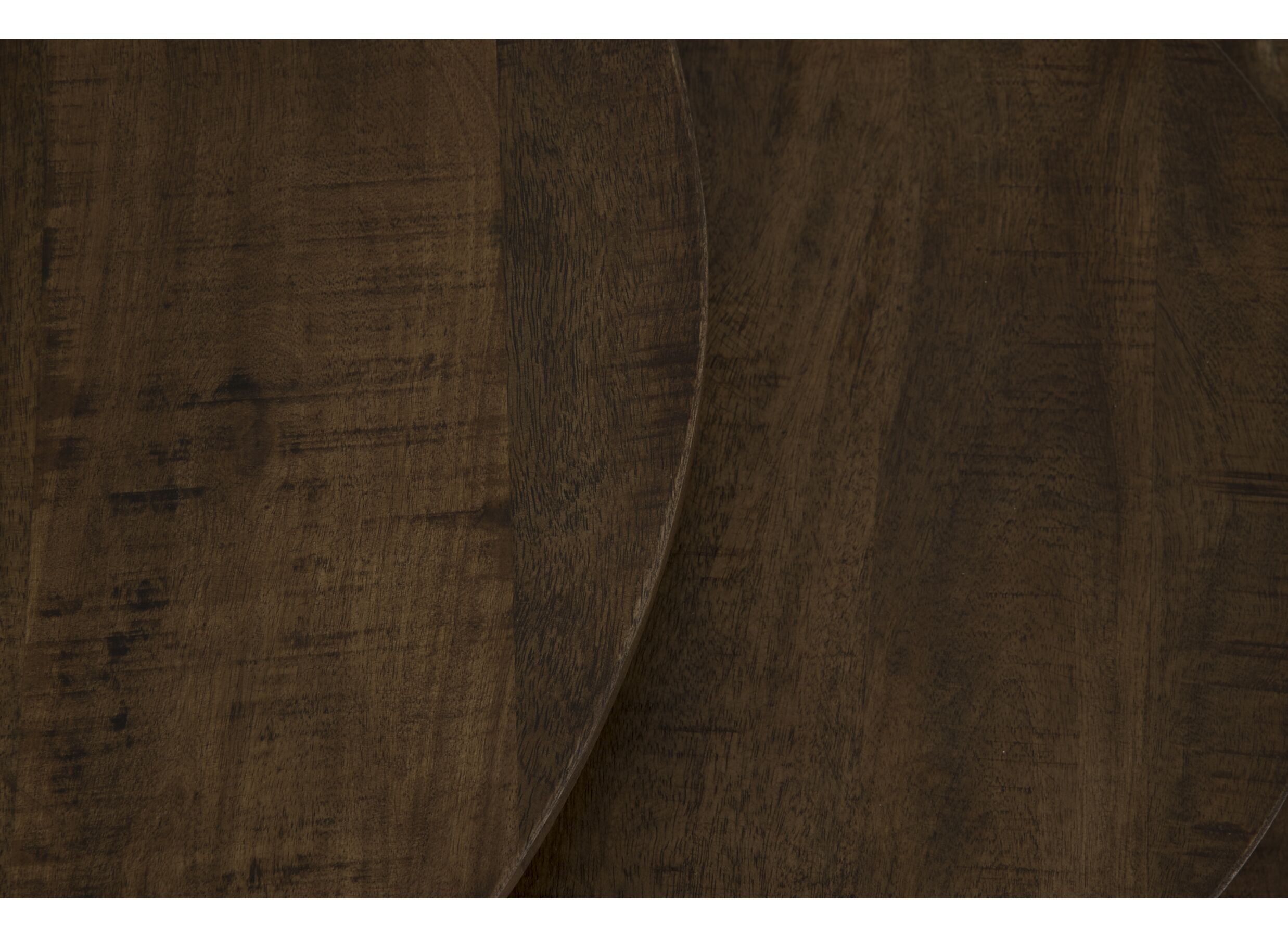 Kleurstaal - Bijzettafel Celeste Ø70cm - mango massief - new brown set van 3