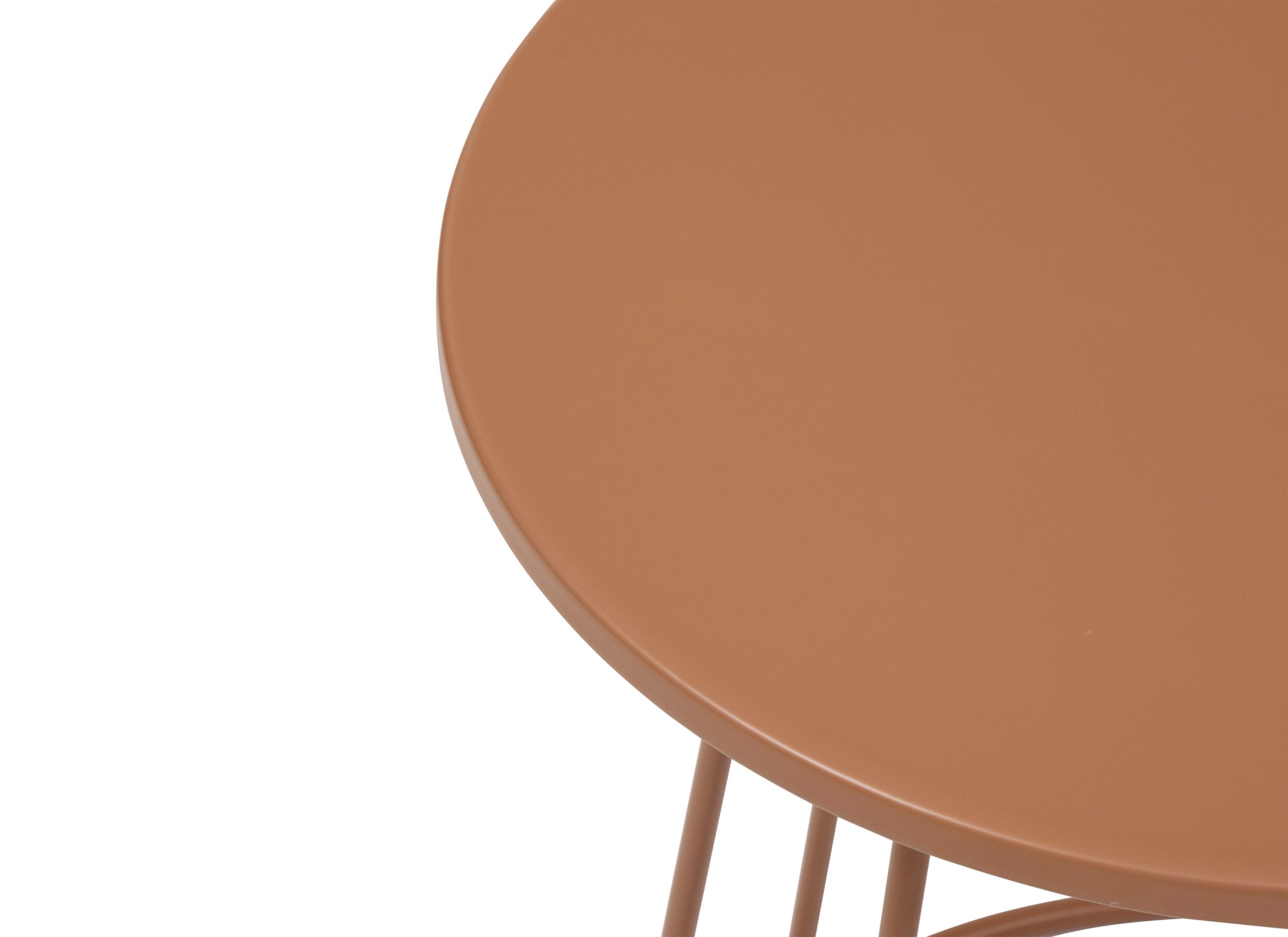Detailfoto - Bijzettafel Latte Ø38cm - staal - terracotta