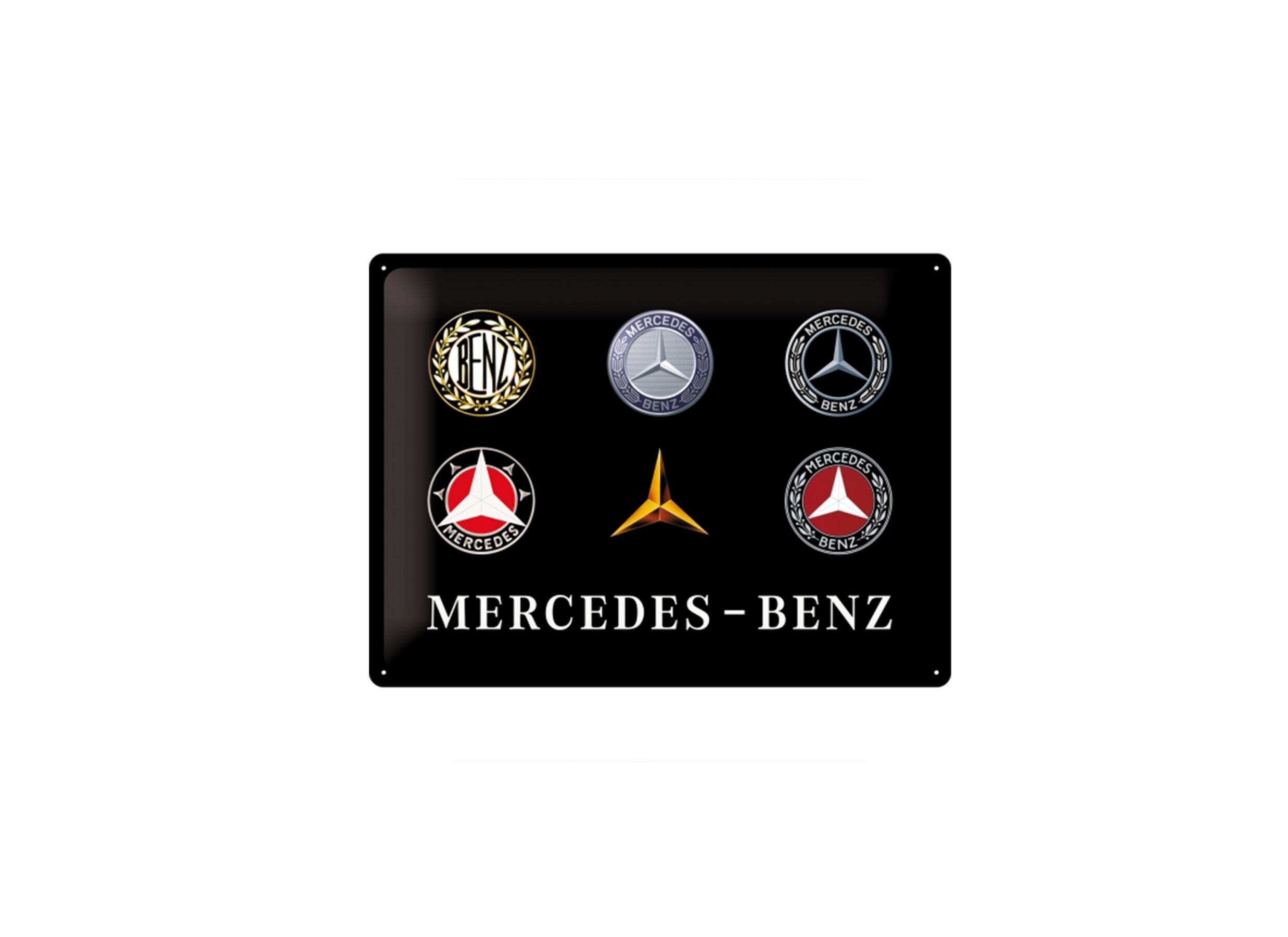 Plaque 30x40cm mercedes - Plaque Mercedes 40x30cm - métal - multicolore