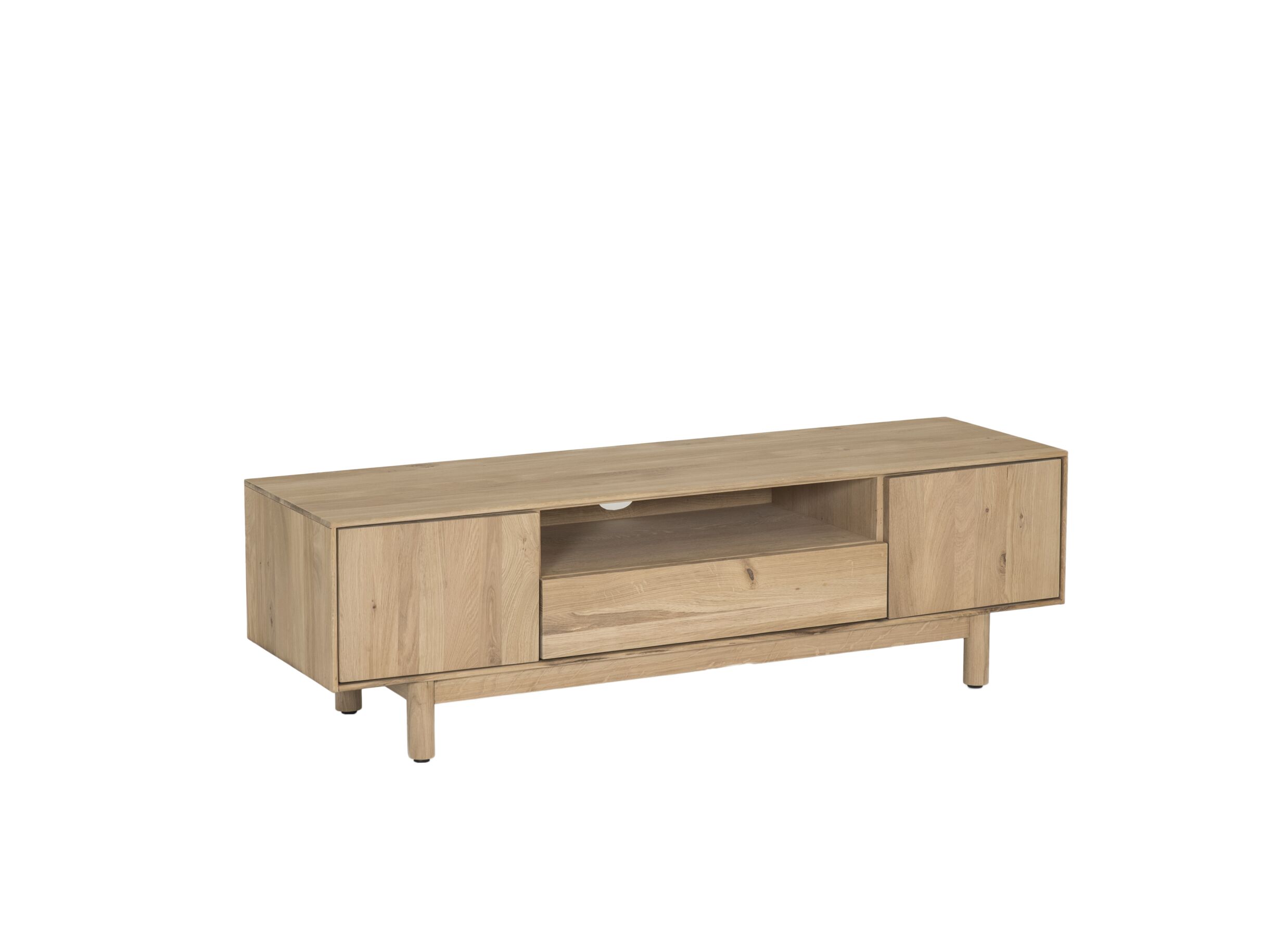 Tv-meubel Summer 150cm - eik massief & decor - naturel - Meuble TV Summer 150cm - chêne massif & décor - naturel