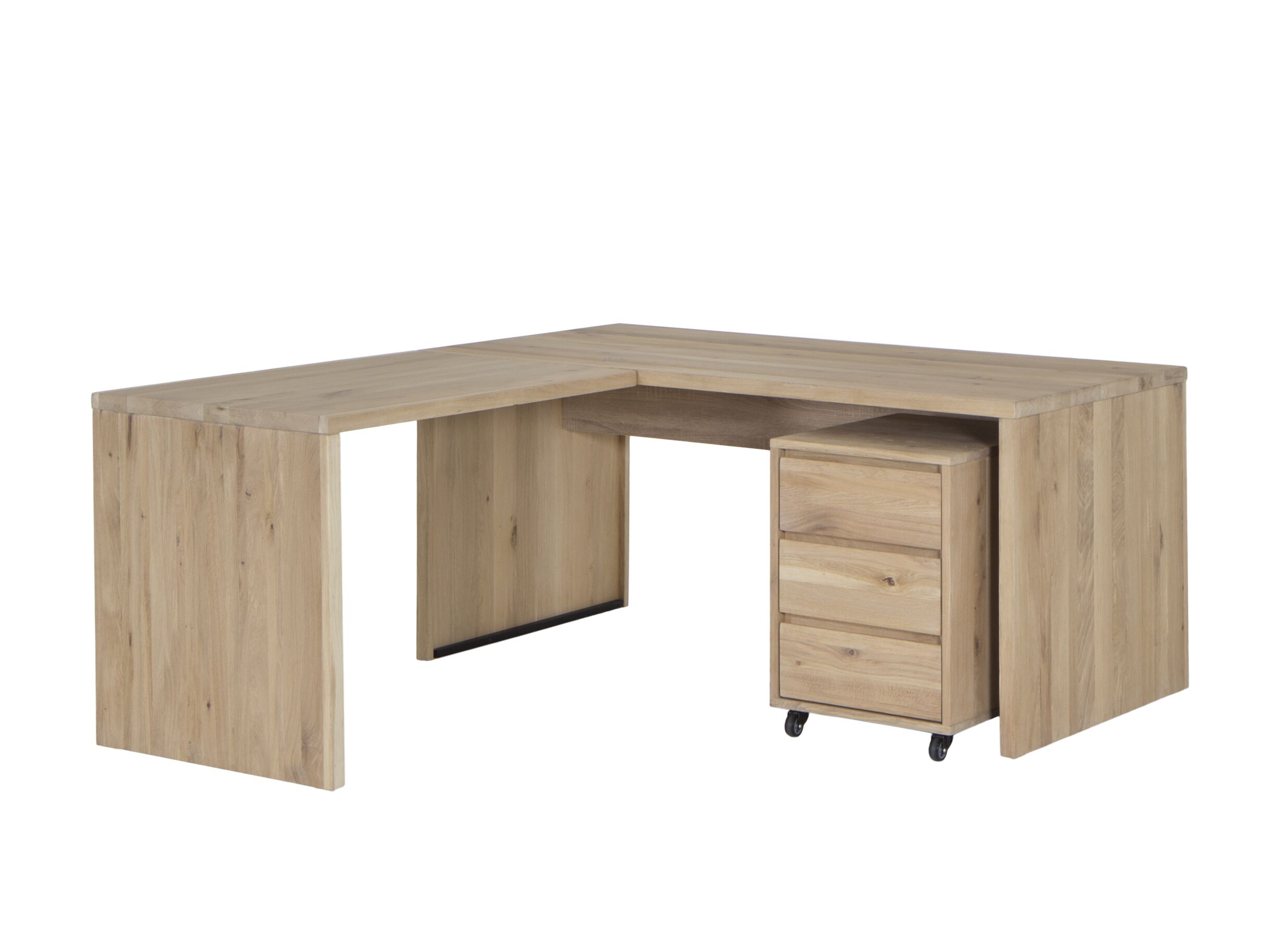 Table d'extension Yoda 100x65x76cm - chêne massif - naturel