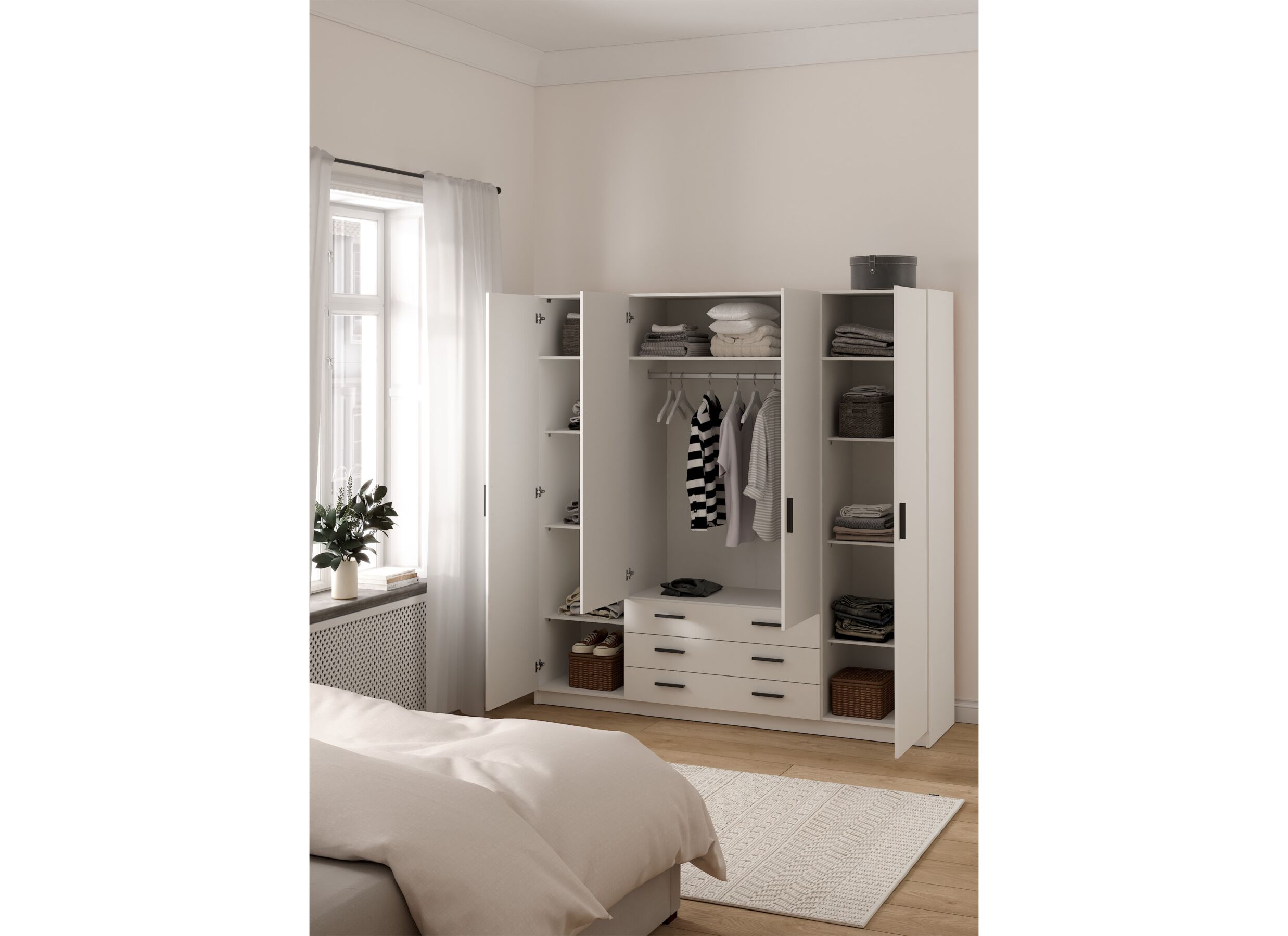 Foto ambiance - Garde-robe Sprint 196cm - décor - blanc