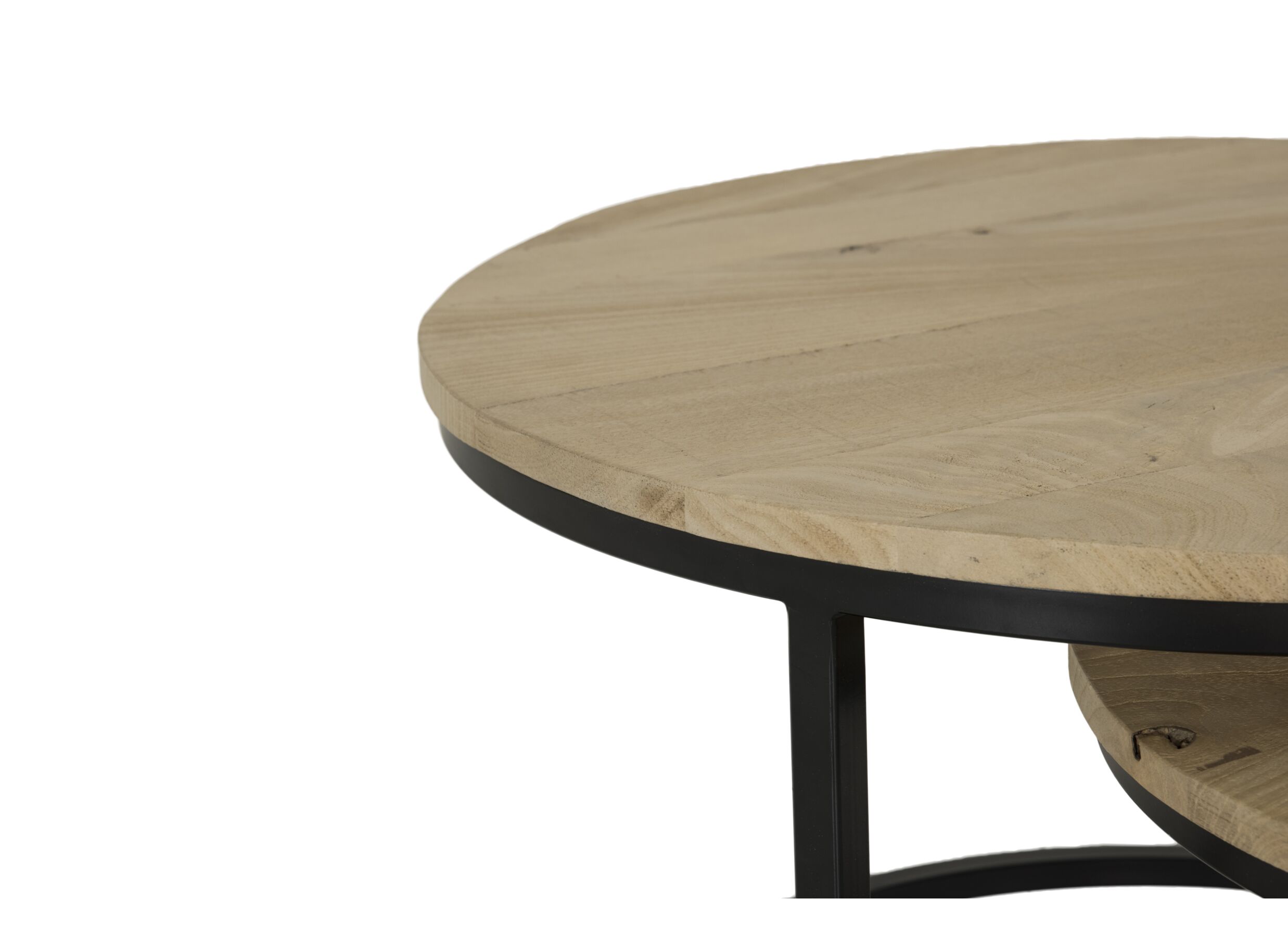 Detailfoto - Bijzettafel Celete Ø70cm - mango massief - sandblast set van 3