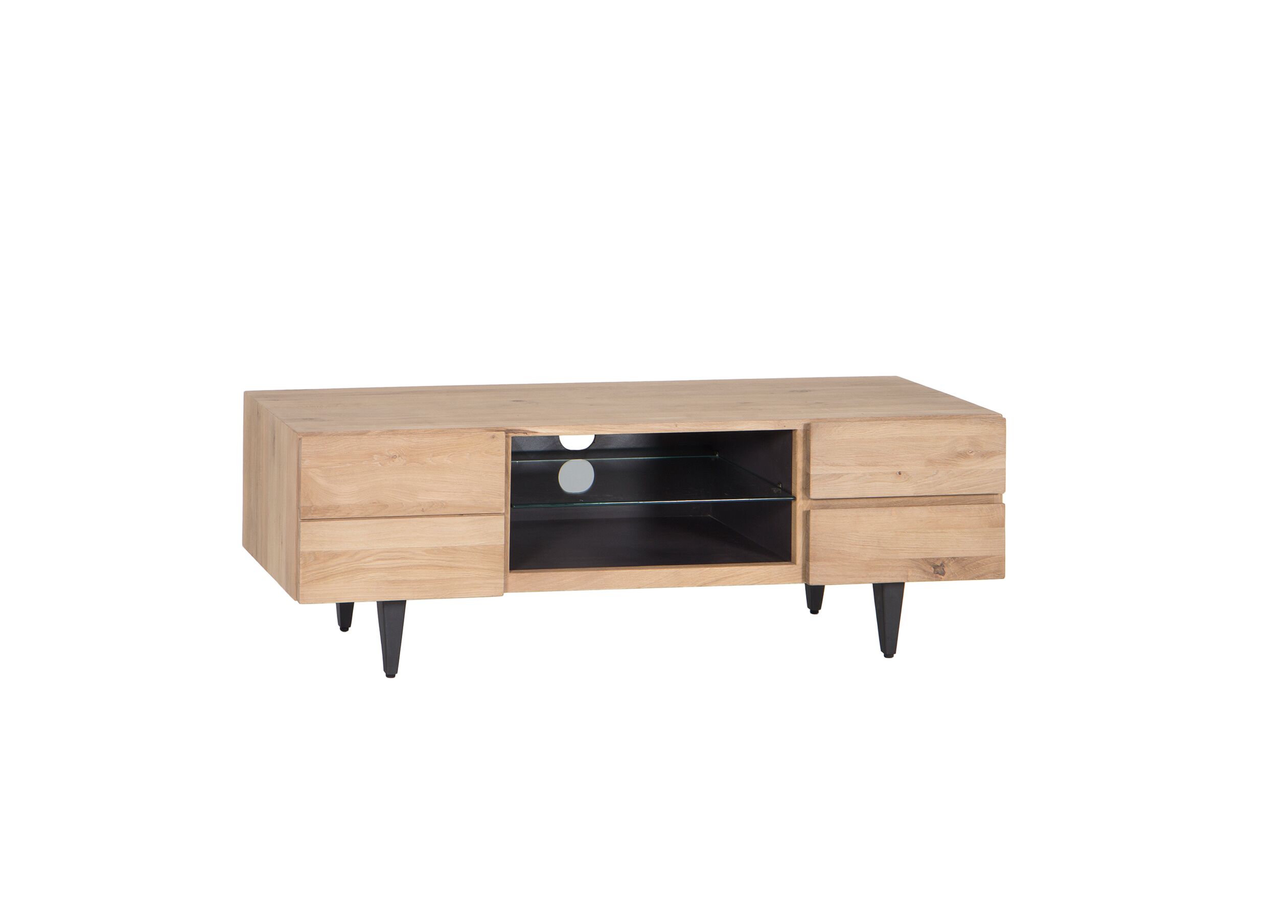Meuble TV moderne Palacio chêne 150cm - Meuble TV Palacio 150cm - chêne massif & décor - naturel