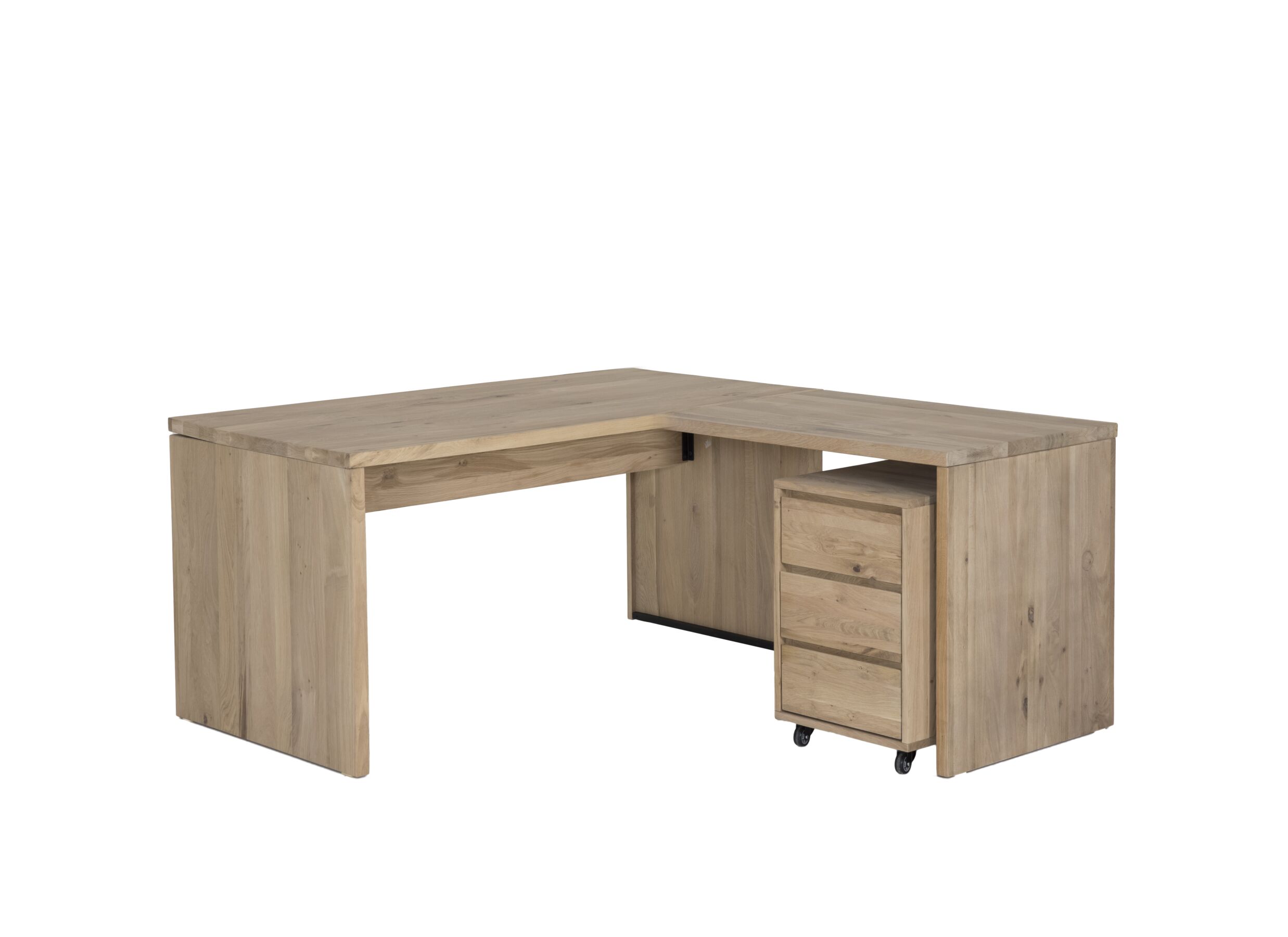Table d'extension Yoda 100x65x76cm - chêne massif - naturel