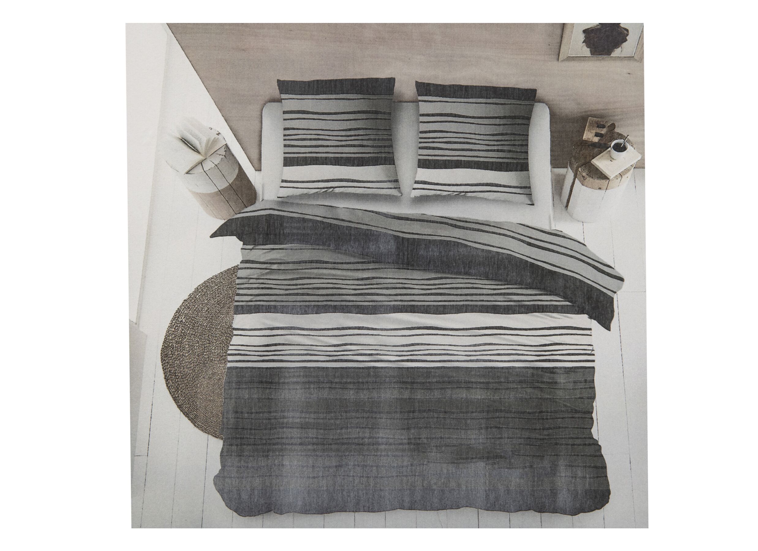 Dekbedovertrek Davina 140x220cm - flanel - grijs - Dekbedovertrek Davina 140x220cm - flanel - grijs