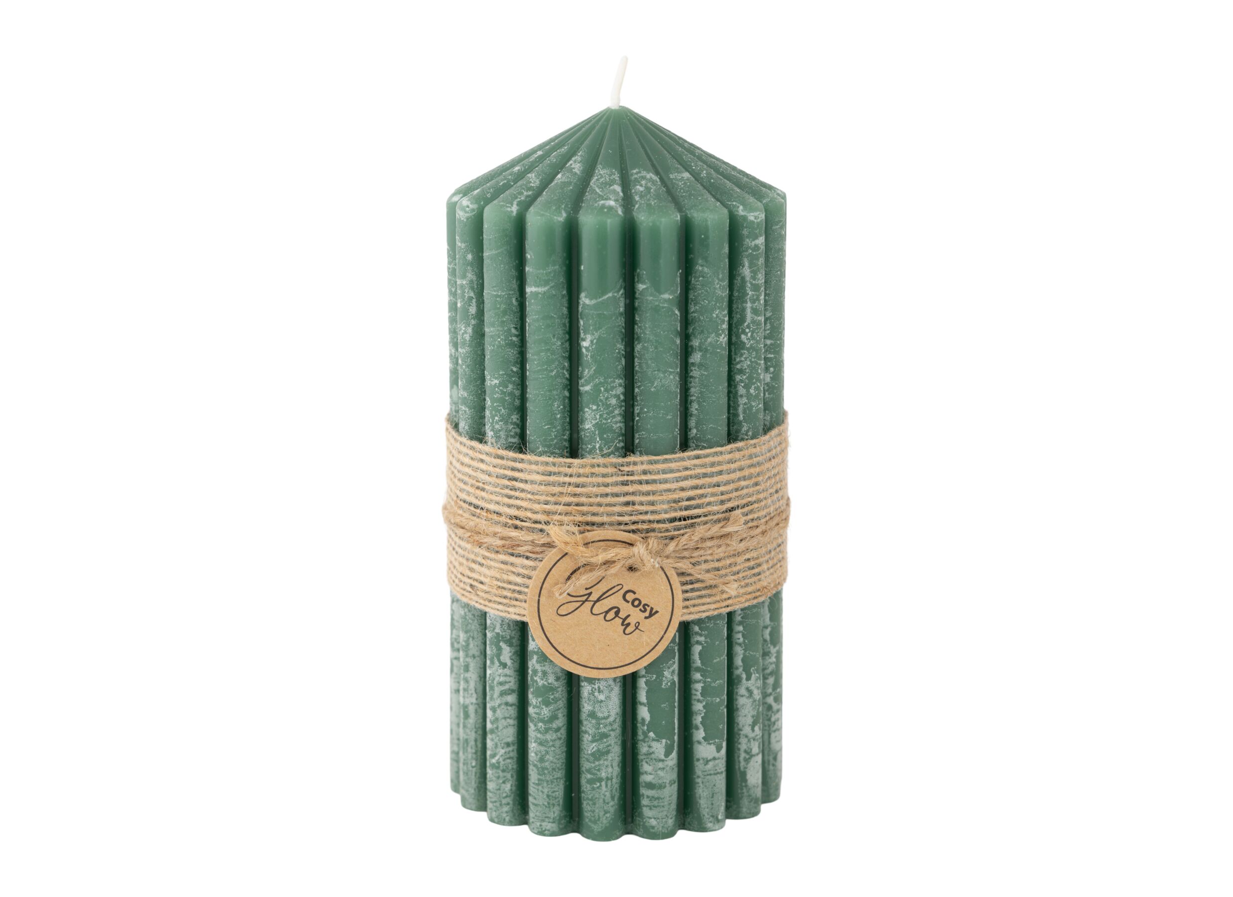 Plus Important - Bougie Ribble Ø7x14cm - paraffine - vert