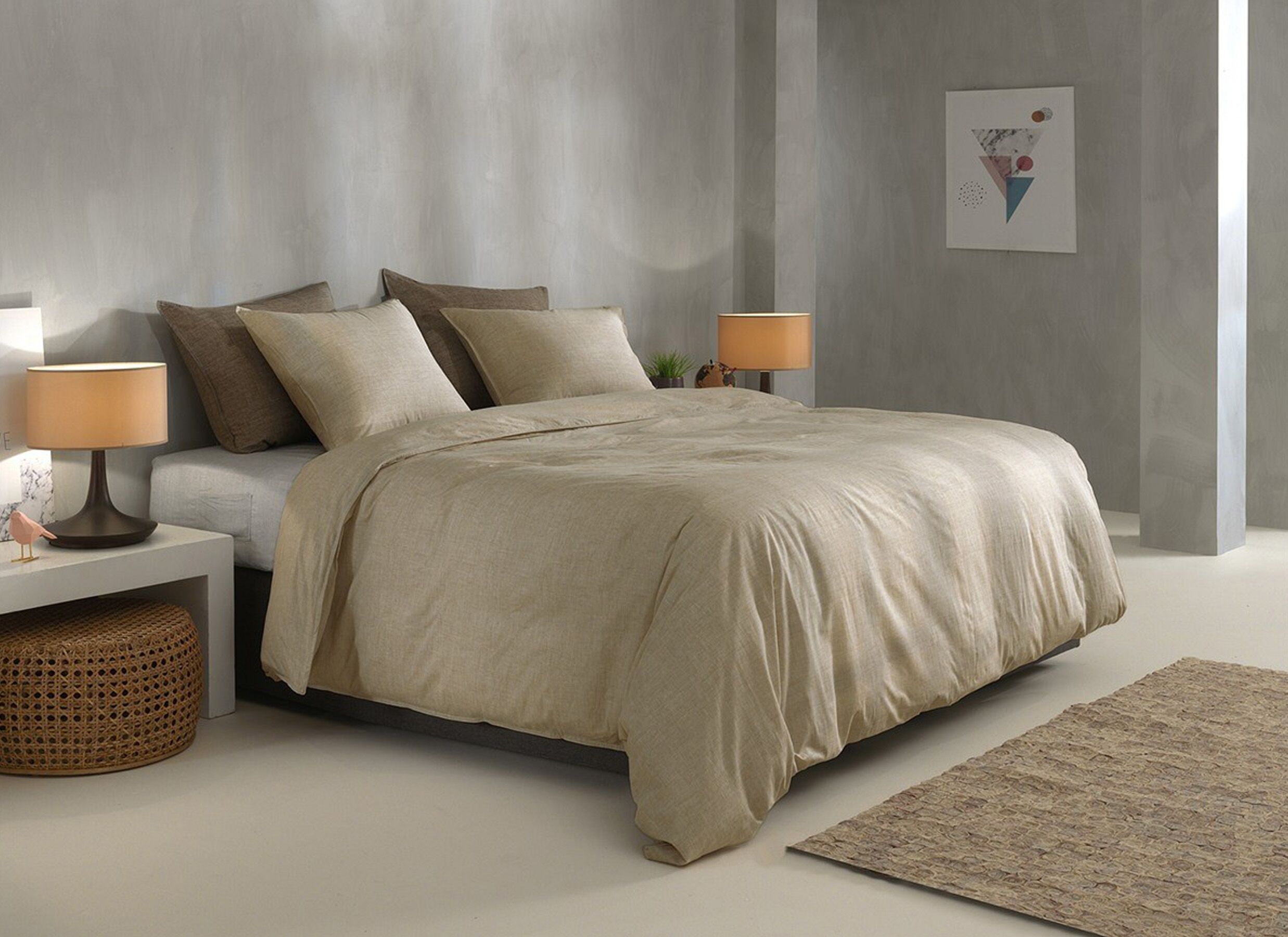 Foto ambiance - Housse de couette Zohome 140x220cm - cotton - tan brown