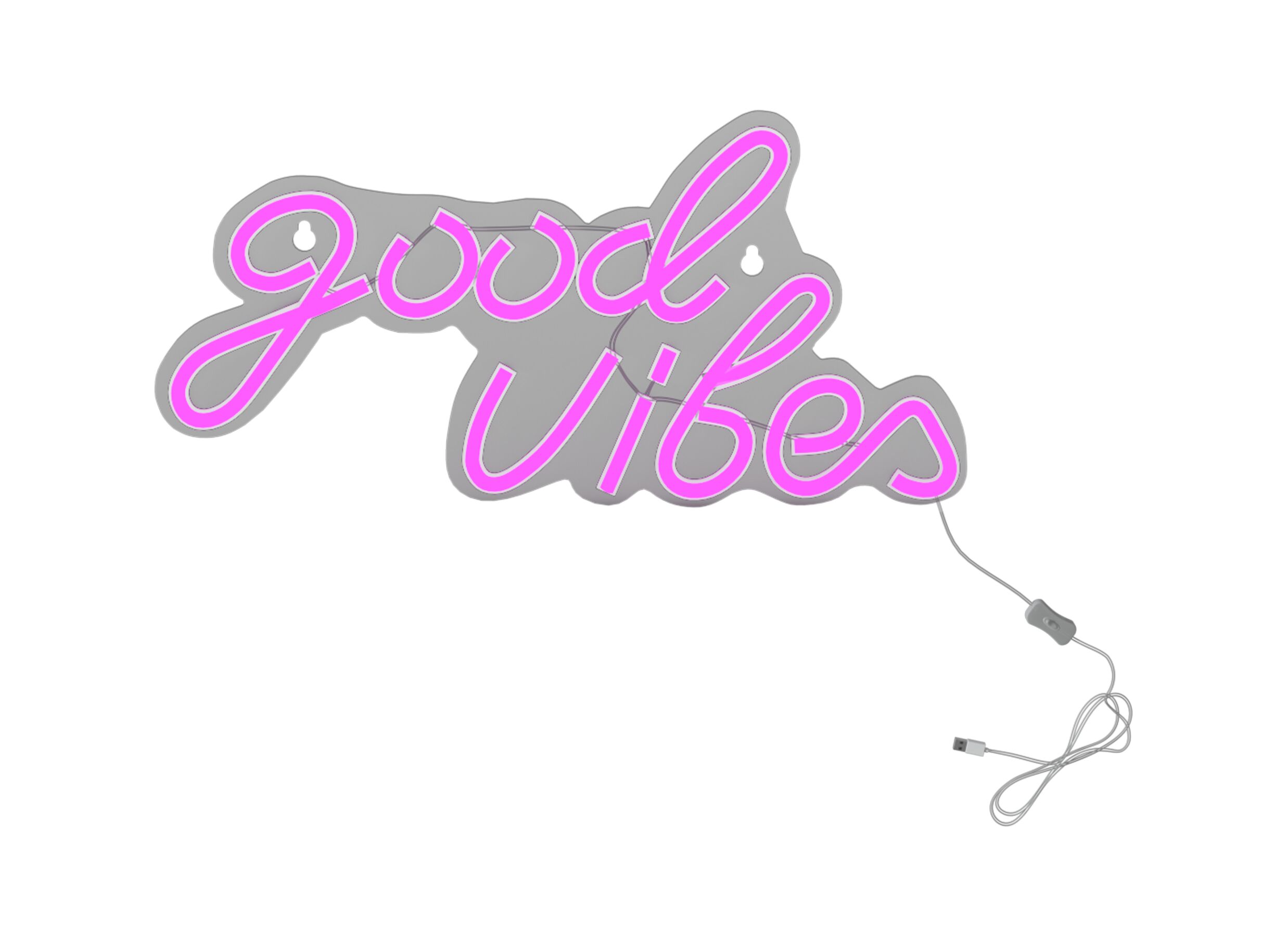 Overzichtsfoto - Ledlamp Neon Good Vibes 40,5x20cm - kunststof - roze