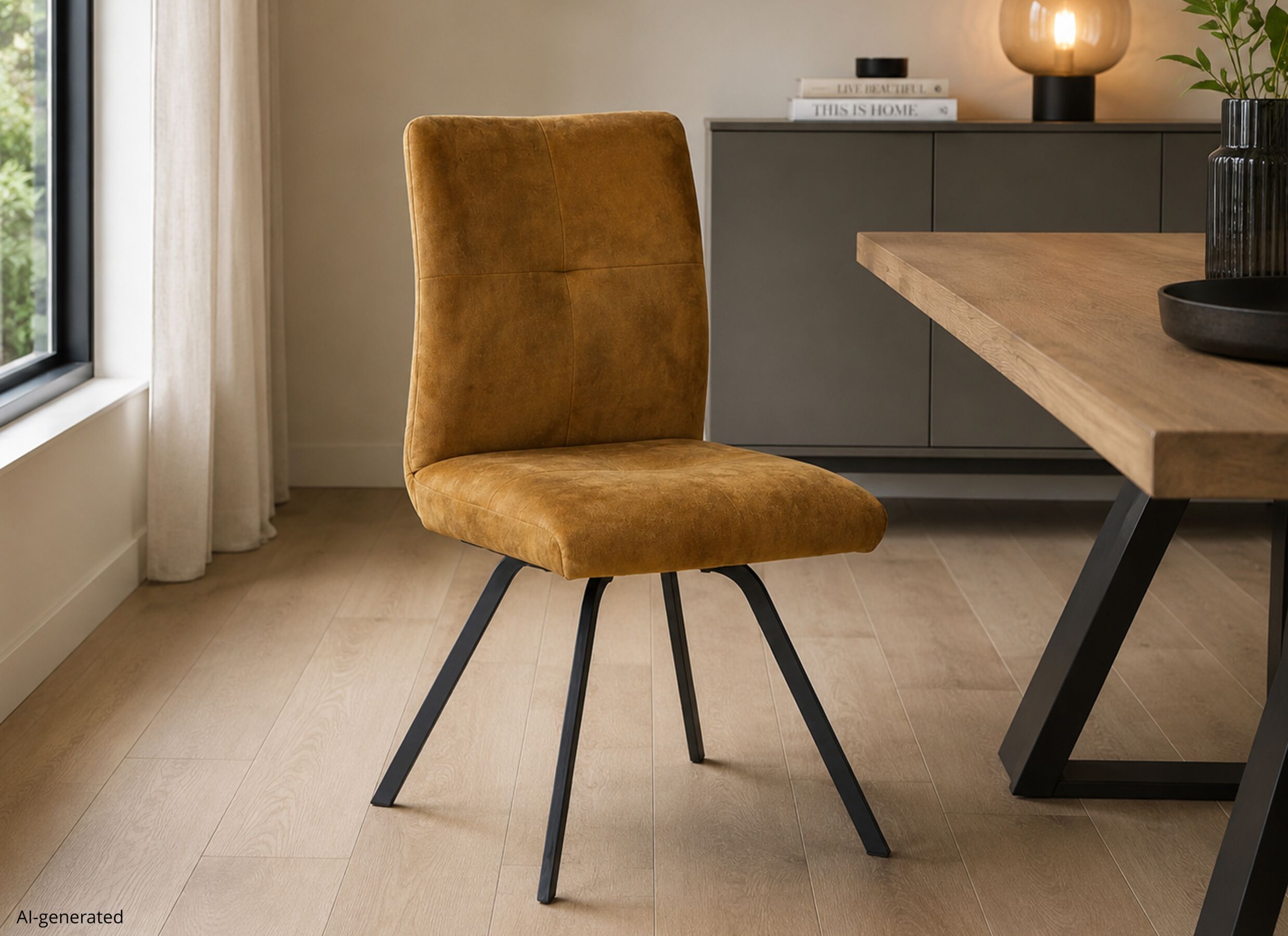 AI Generated - Chaise Adore 46x60x87cm - tissu - doré