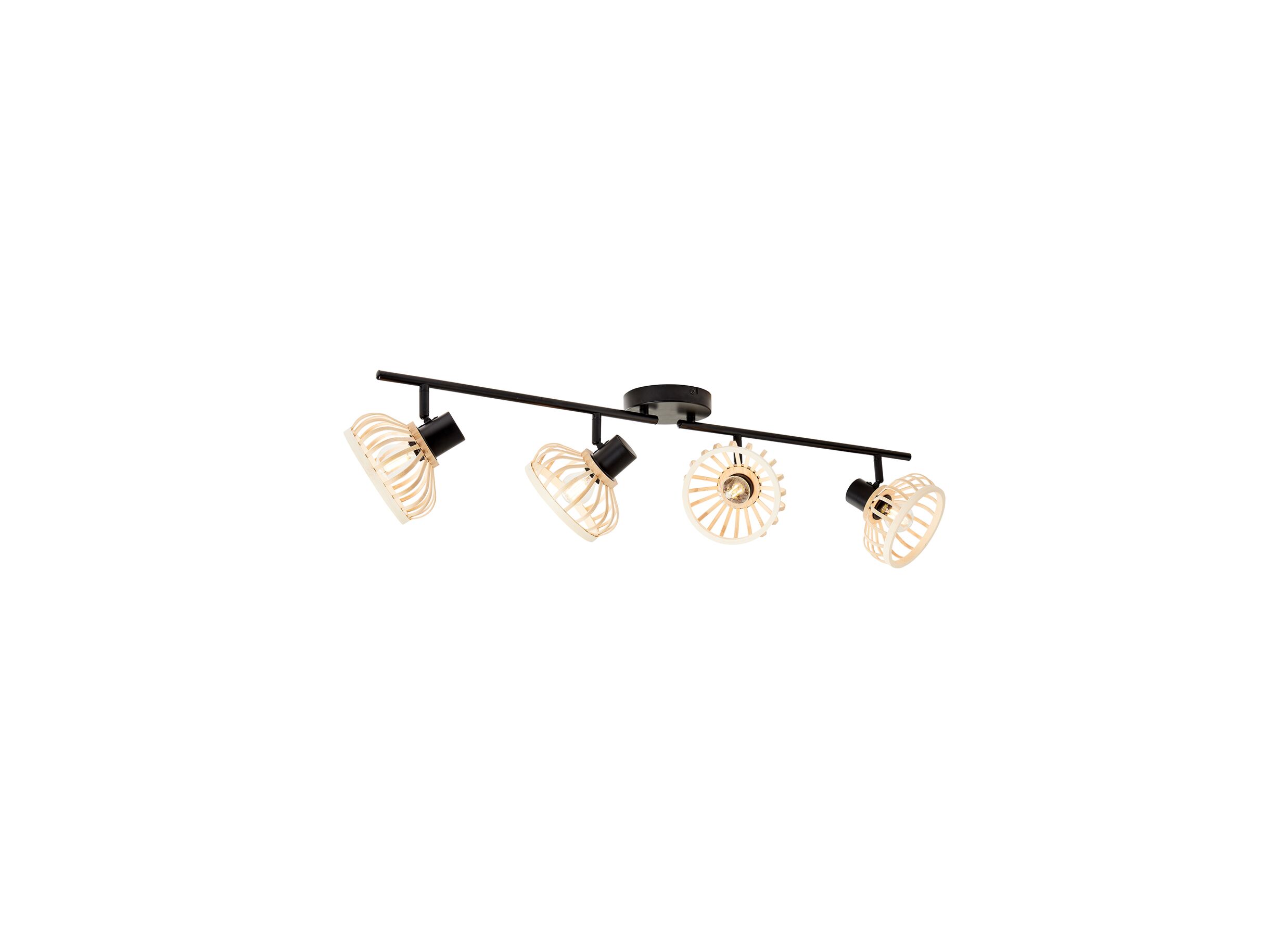 Spot mural Norah noir naturel 4x40w E14 - Spot mural Norah noir naturel 4x40w E14
