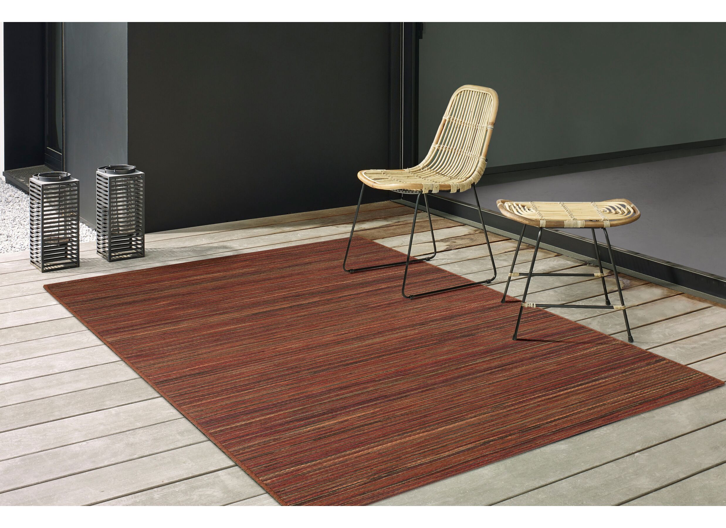 Sfeerfoto - Buitentapijt Brandon 140x200cm flatweave