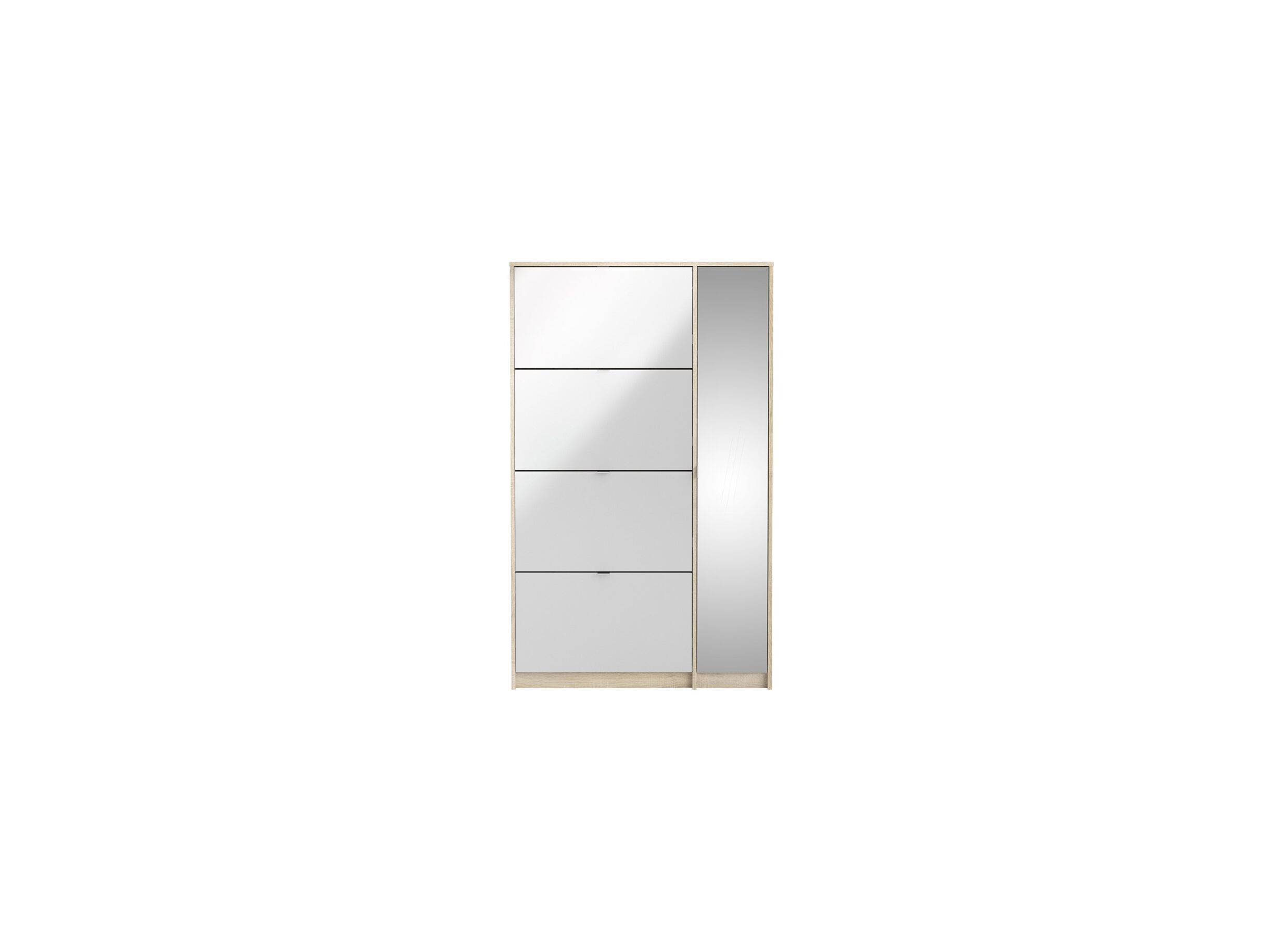 Armoire à chaussures Shoes 99x24x162cm - décor - chêne & blanc laqué