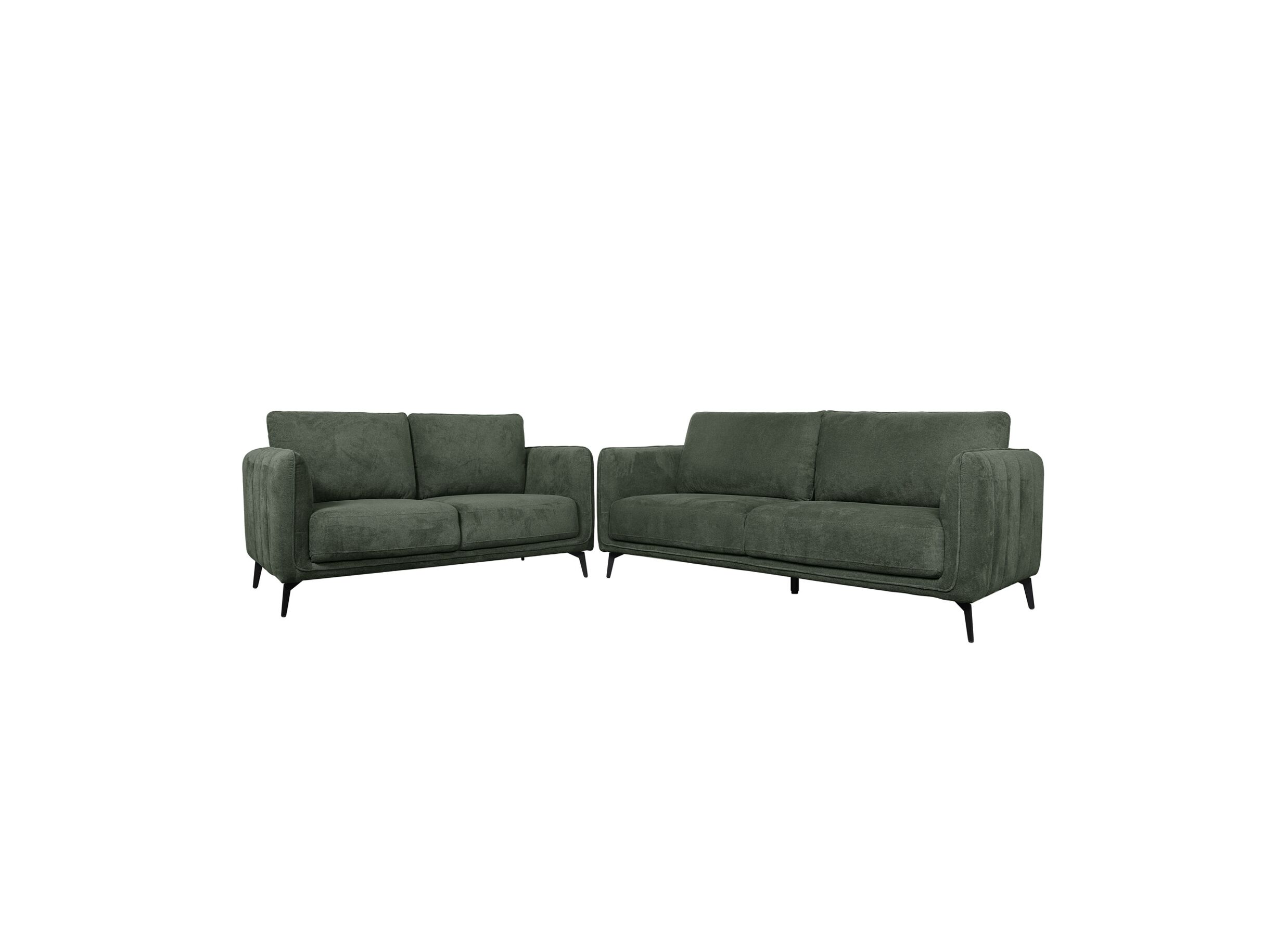 Photo ensemble - Canapé Pack 3 places tissu vert