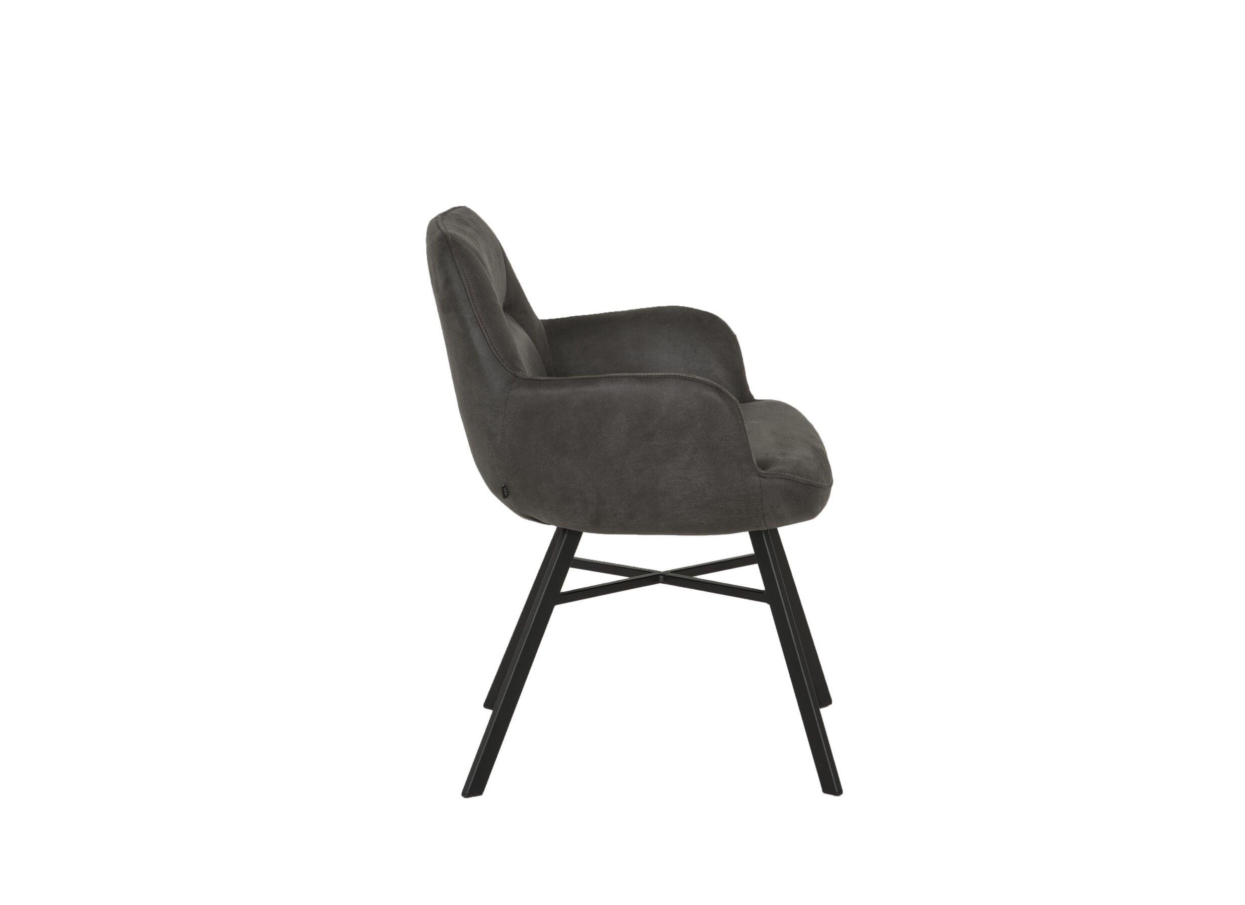 Chaise Nelson 58x63x85cm - microfibre - anthracite