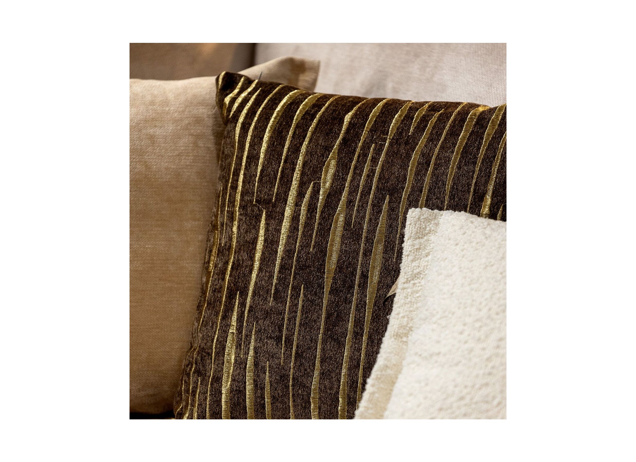 Foto ambiance - Coussin Connor 45x45cm - tissu - shitake