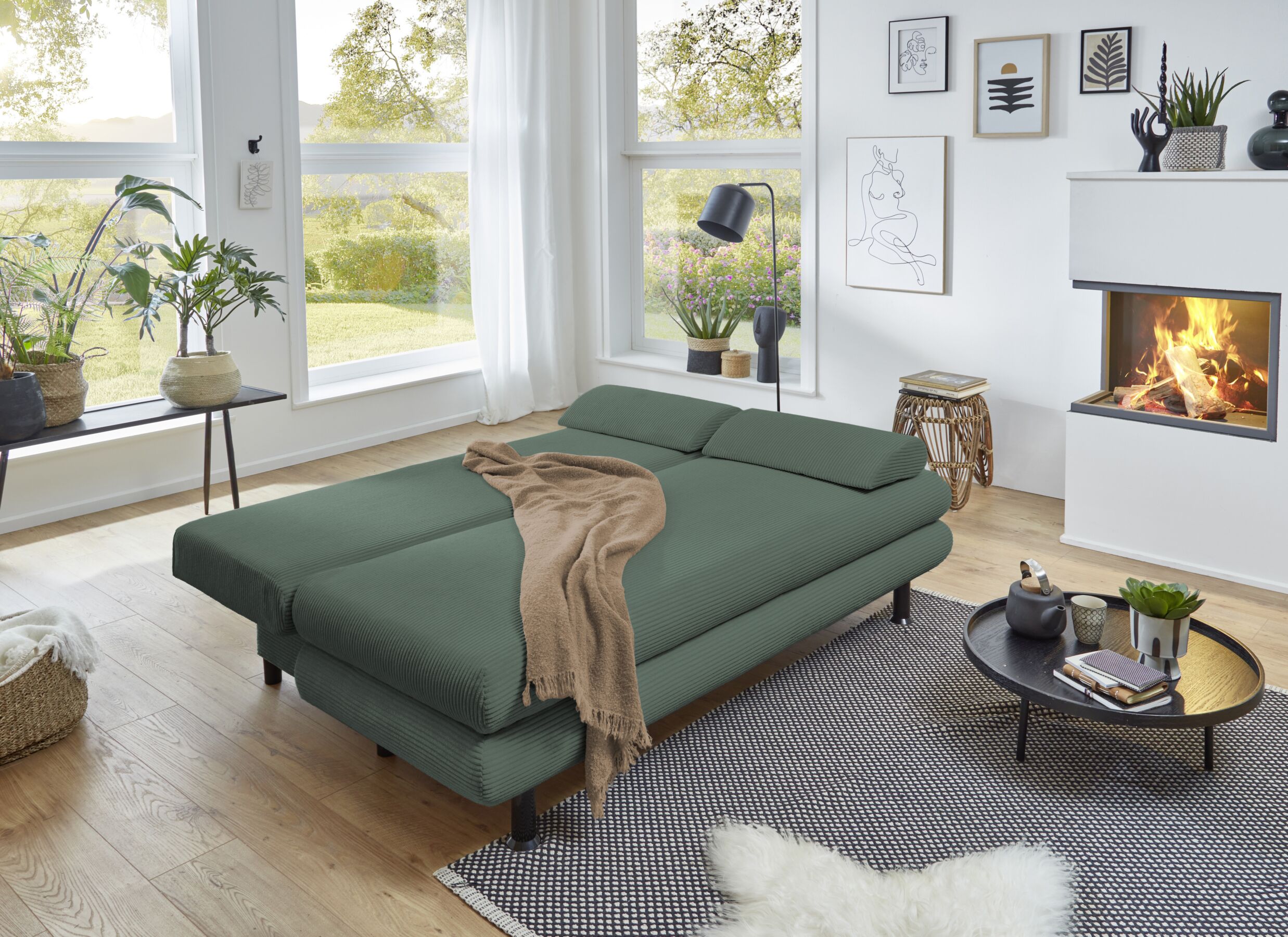 Sfeerfoto - Zetelbed Bern SO240 2 persoons - stof - groen