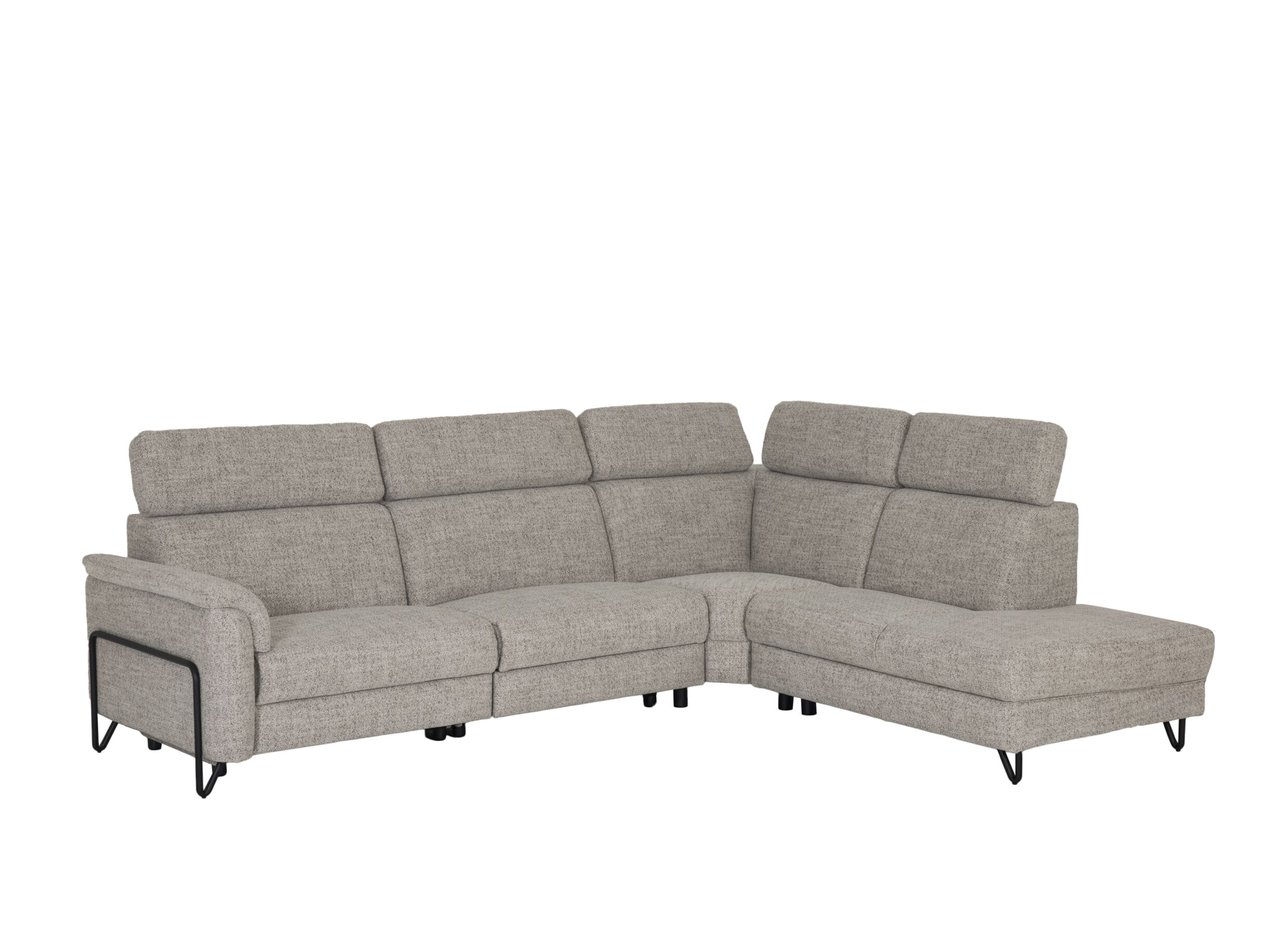 Aperçu - Canapé d'angle Azul 294x230cm - tissu - greige avec relax