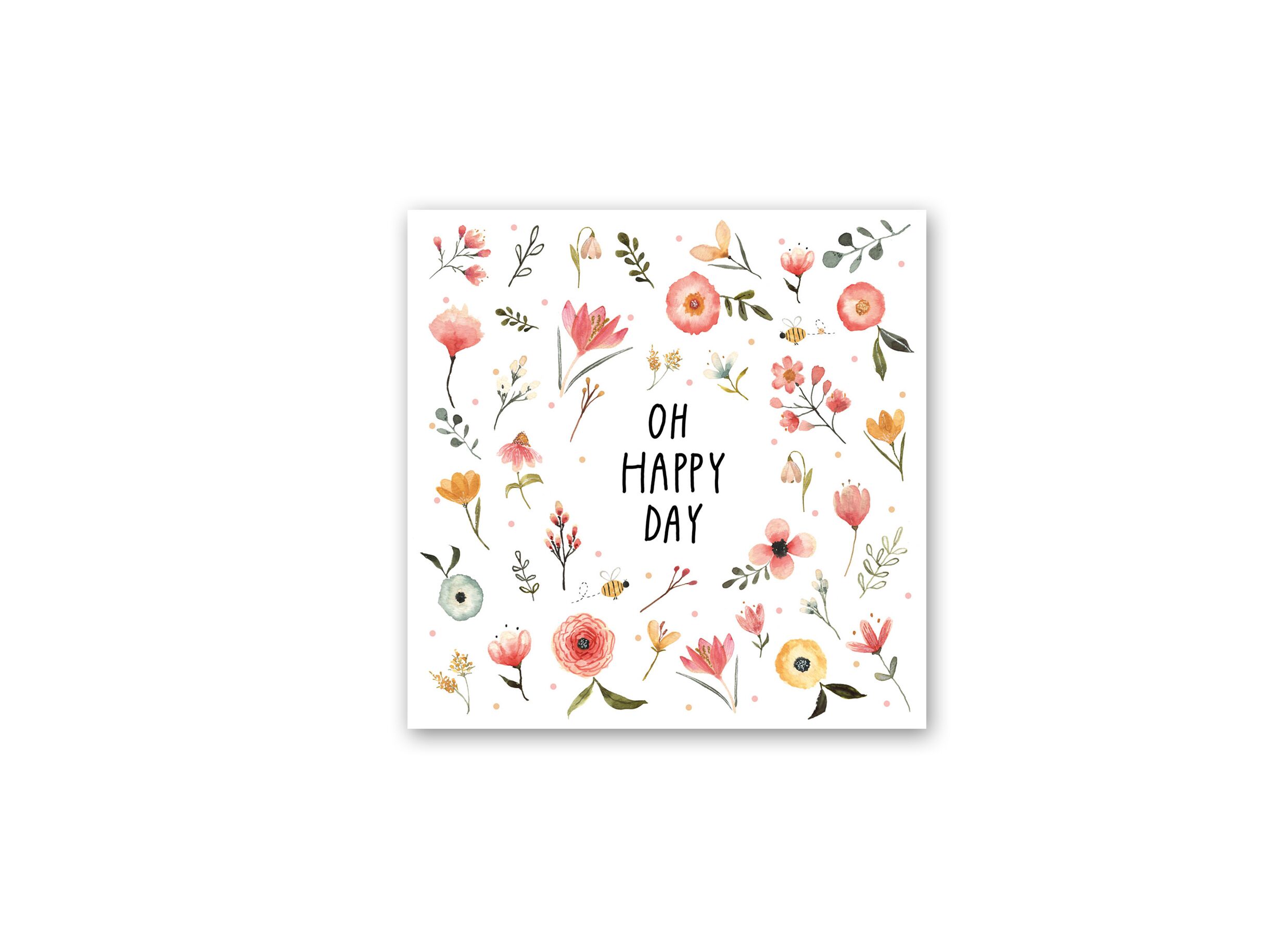 Serviette Oh Happy Day 33x33cm multicolor 20 stuks