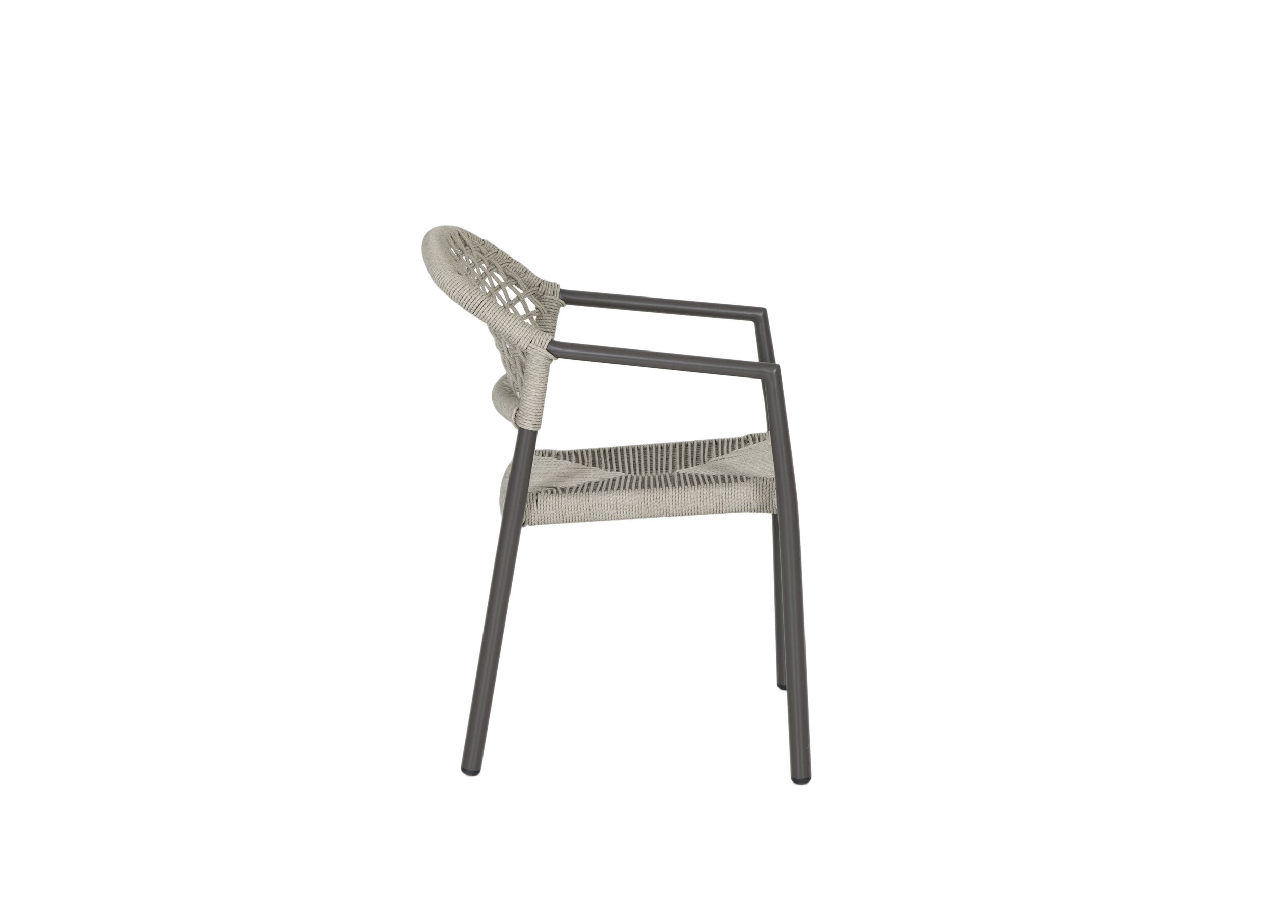 Overzichtsfoto - Tuinstoel Porto 58x54x82cm - rotan & aluminium - bruin