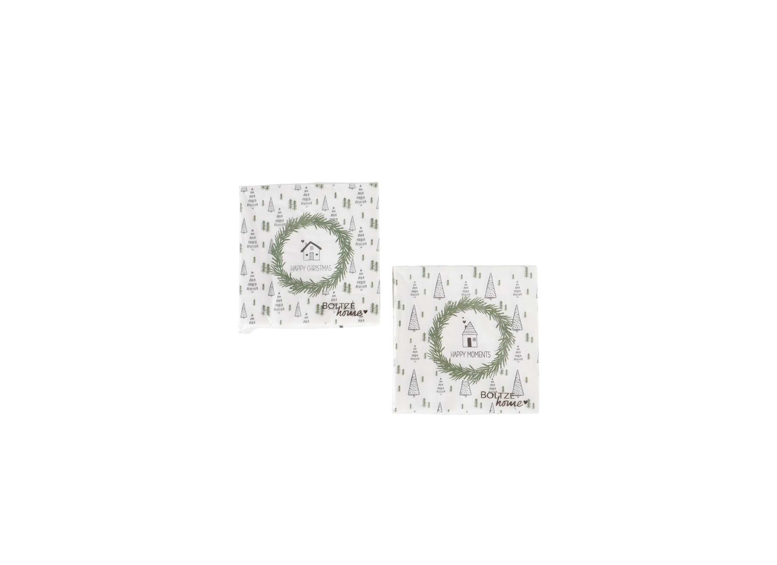 Serviette Skane 17x17cm vert blanc 20 pièces - Serviette Skane 17x17cm vert blanc 20 pièces