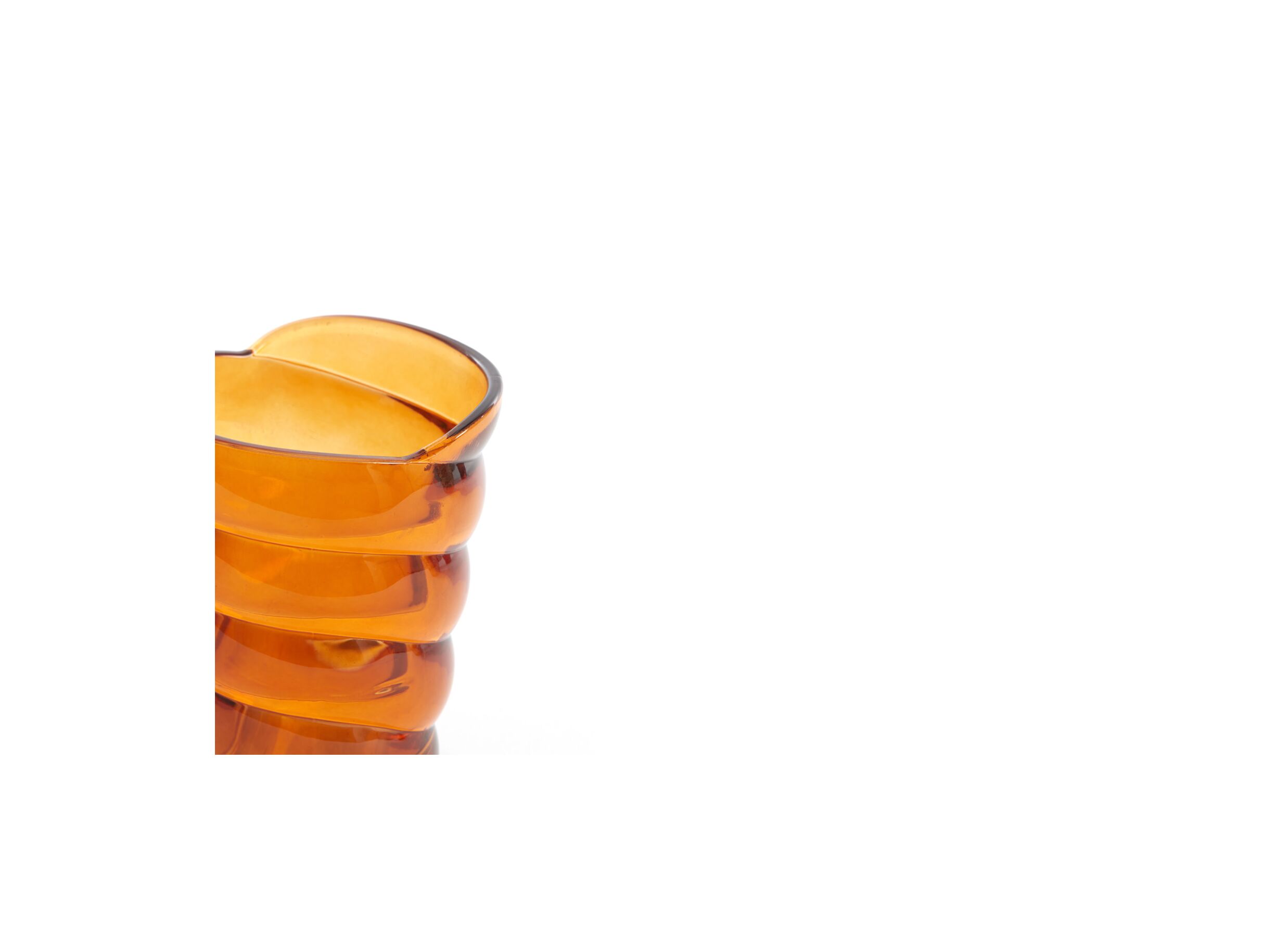 Detail - Porte-bougie Malea H12,5cm - verre - orange