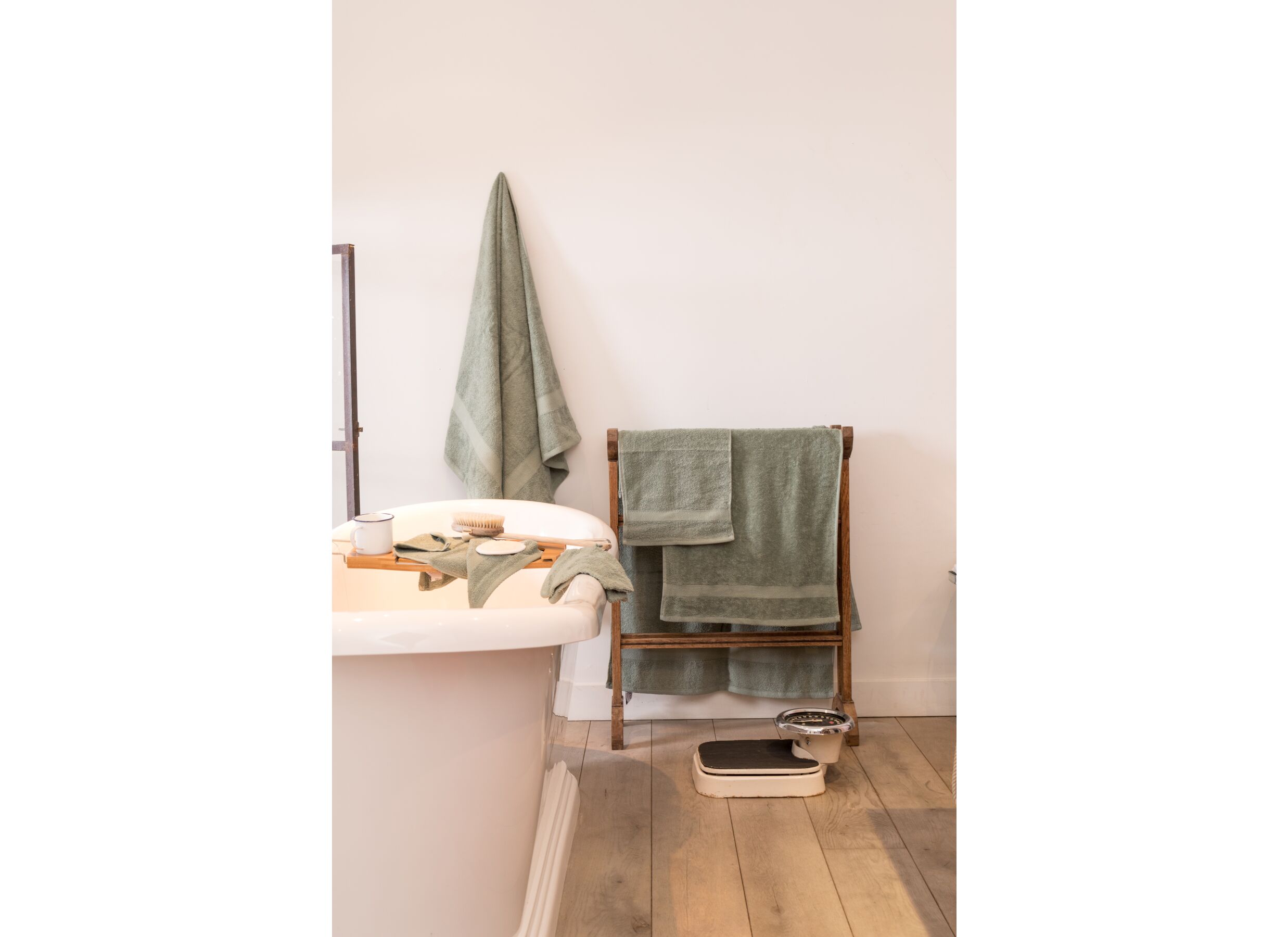 Foto ambiance - Gant de toilette 15x21cm stone green lot de 2