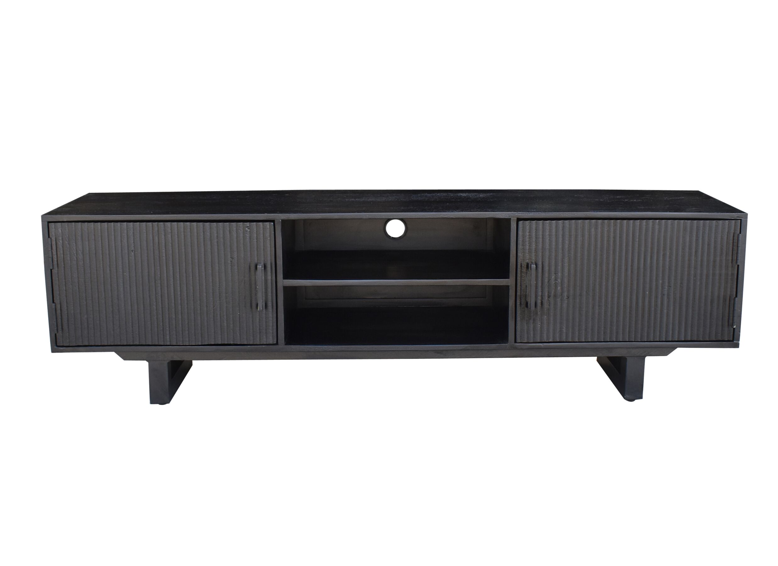 Tv-meubel Monti 180cm - mango massief - zwart