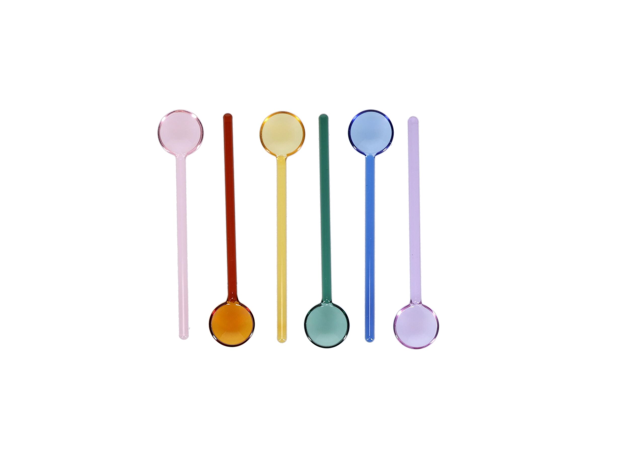 Aperçu - Cuillère à café Tilly - verre - multicolore lot de 6