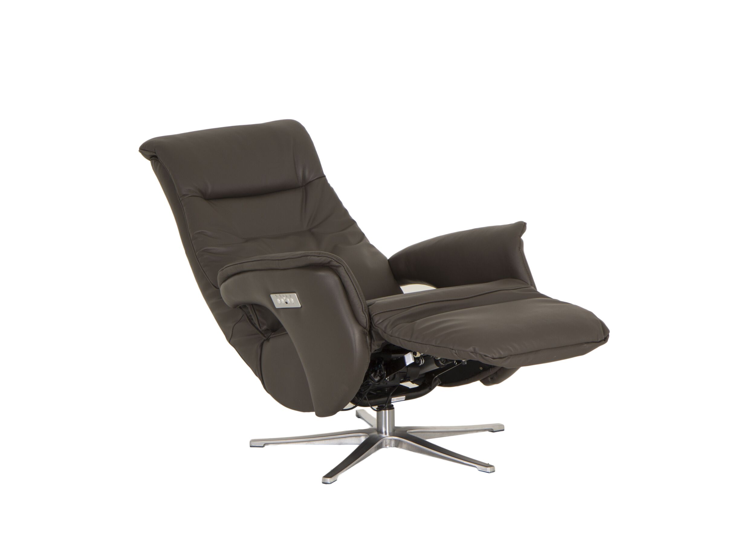 Fauteuil relax Visione électrique cuir et similicuir brun