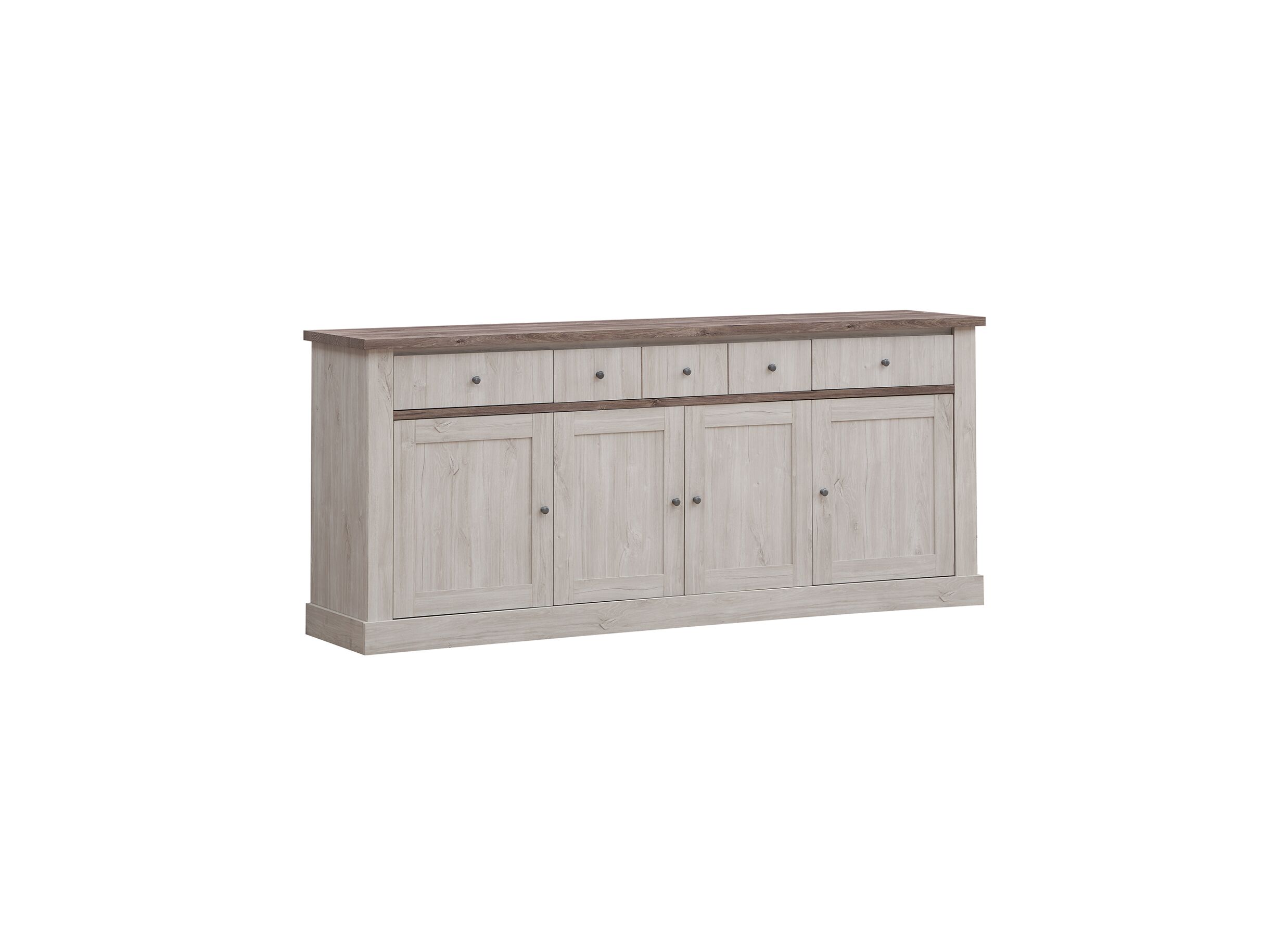 Dressoir Eline 220cm - meubelplaat - white oak & autumn oak