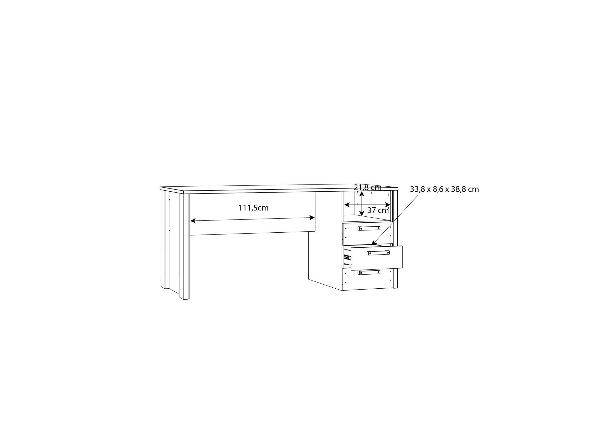 Bureau Clif-B 160x70cmx74cm - panneau décor - old wood/béton