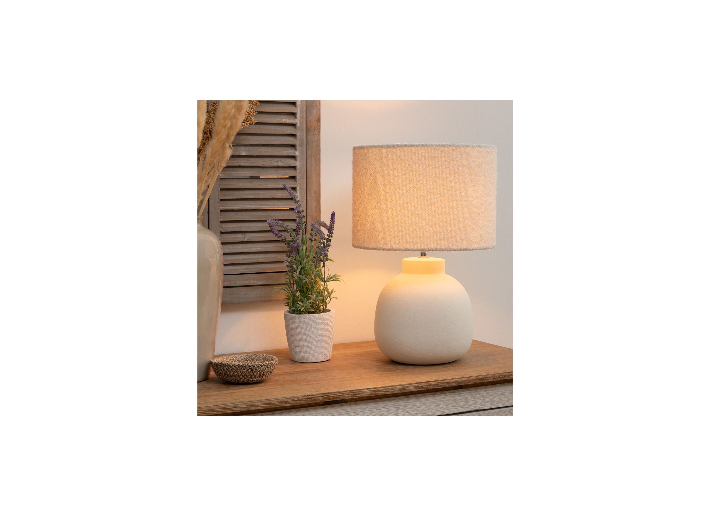 Foto ambiance - Lampe de table Lali E14 H43cm - dolomite - blanc