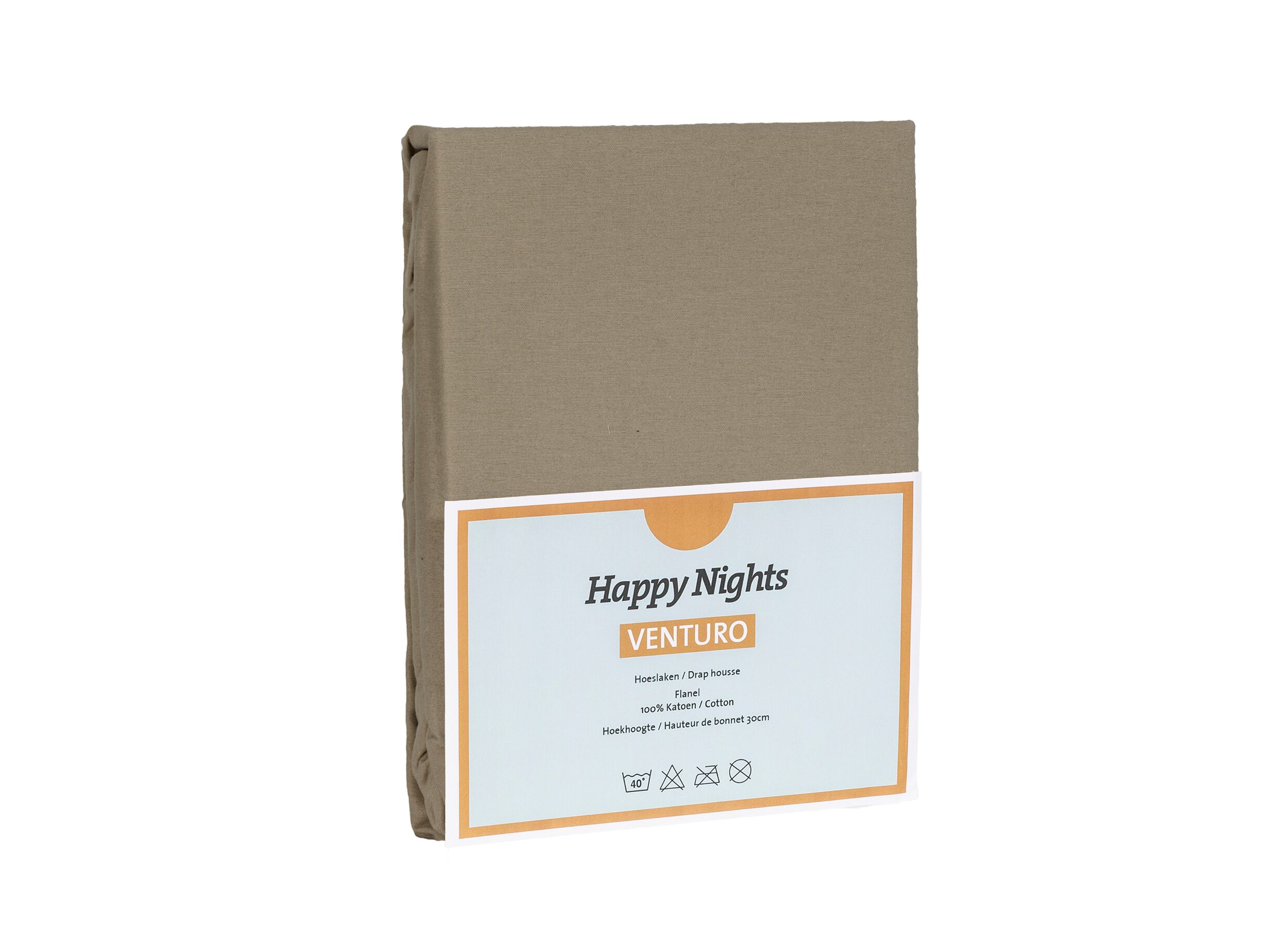 Plus Important - Drap-housse Venturo 180x200cm - flanelle - taupe